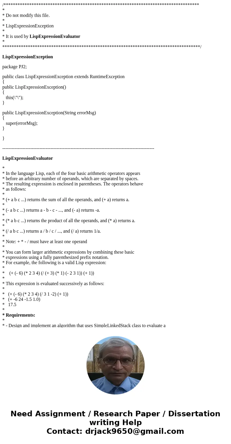/************************************************************************************ * * Do not modify this file. * * LispExpressionException * * It is used b  /************************************************************************************ * * Do not modify this file. * * LispExpressionException * * It is used b