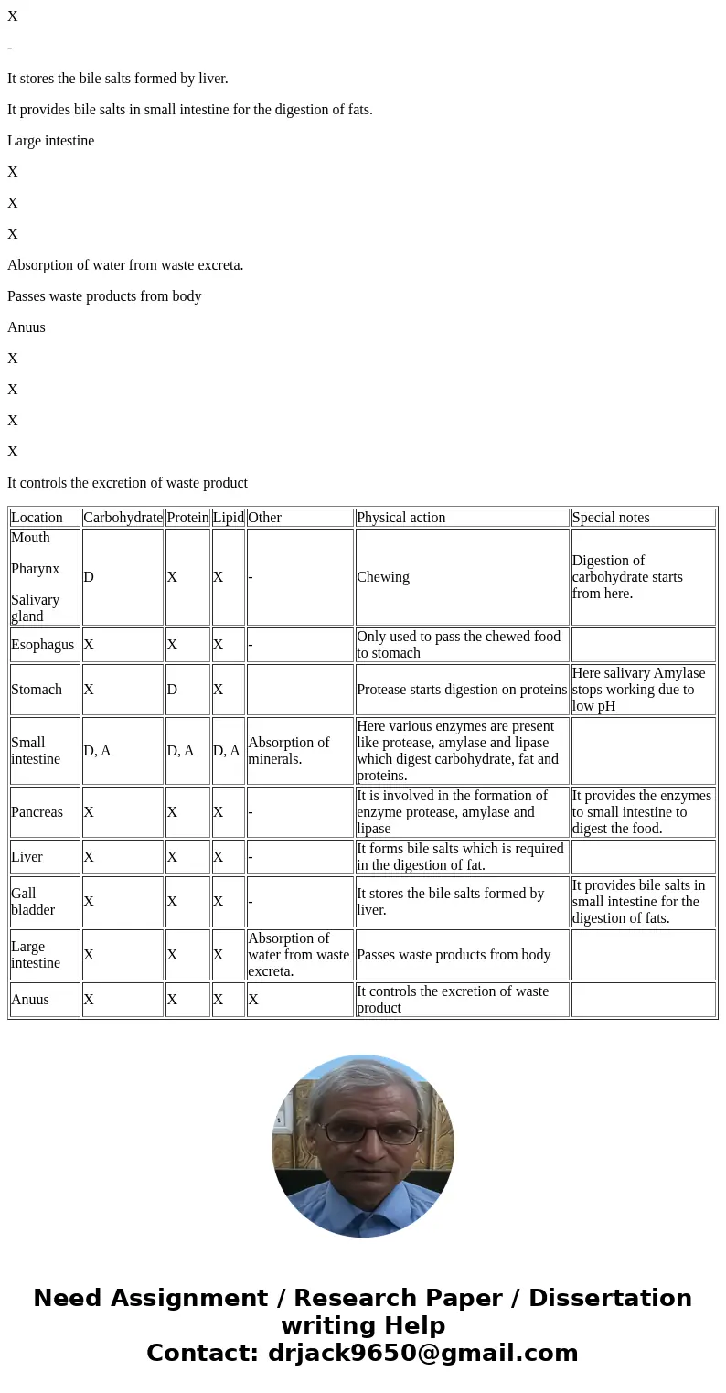 Exercise 5 Digestion C = Carbohydrate; P = Protein; L = Lipid; O = Other Use D for digestion, use A for absorption; use X for physical, use N for no effect.Sol  Exercise 5 Digestion C = Carbohydrate; P = Protein; L = Lipid; O = Other Use D for digestion, use A for absorption; use X for physical, use N for no effect.Sol