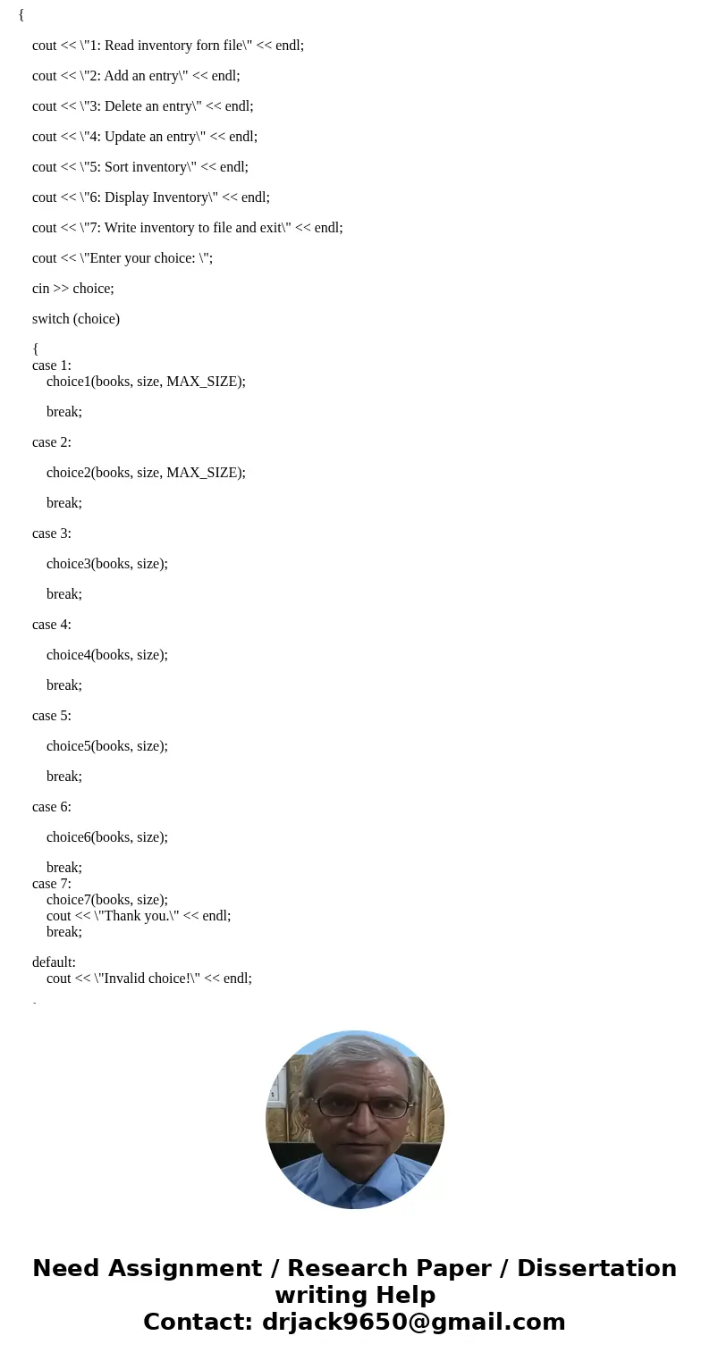 find errors of my program and fix it please. need to read file from pc create a inventory.txt and put those in it: My First Book Mark Lusk Pearson Publishing 40 find errors of my program and fix it please. need to read file from pc create a inventory.txt and put those in it: My First Book Mark Lusk Pearson Publishing 40
