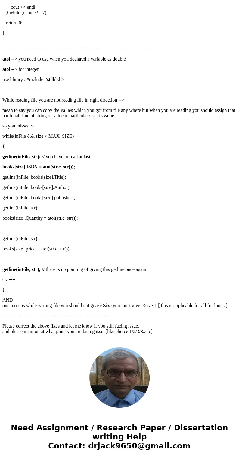 find errors of my program and fix it please. need to read file from pc create a inventory.txt and put those in it: My First Book Mark Lusk Pearson Publishing 40 find errors of my program and fix it please. need to read file from pc create a inventory.txt and put those in it: My First Book Mark Lusk Pearson Publishing 40