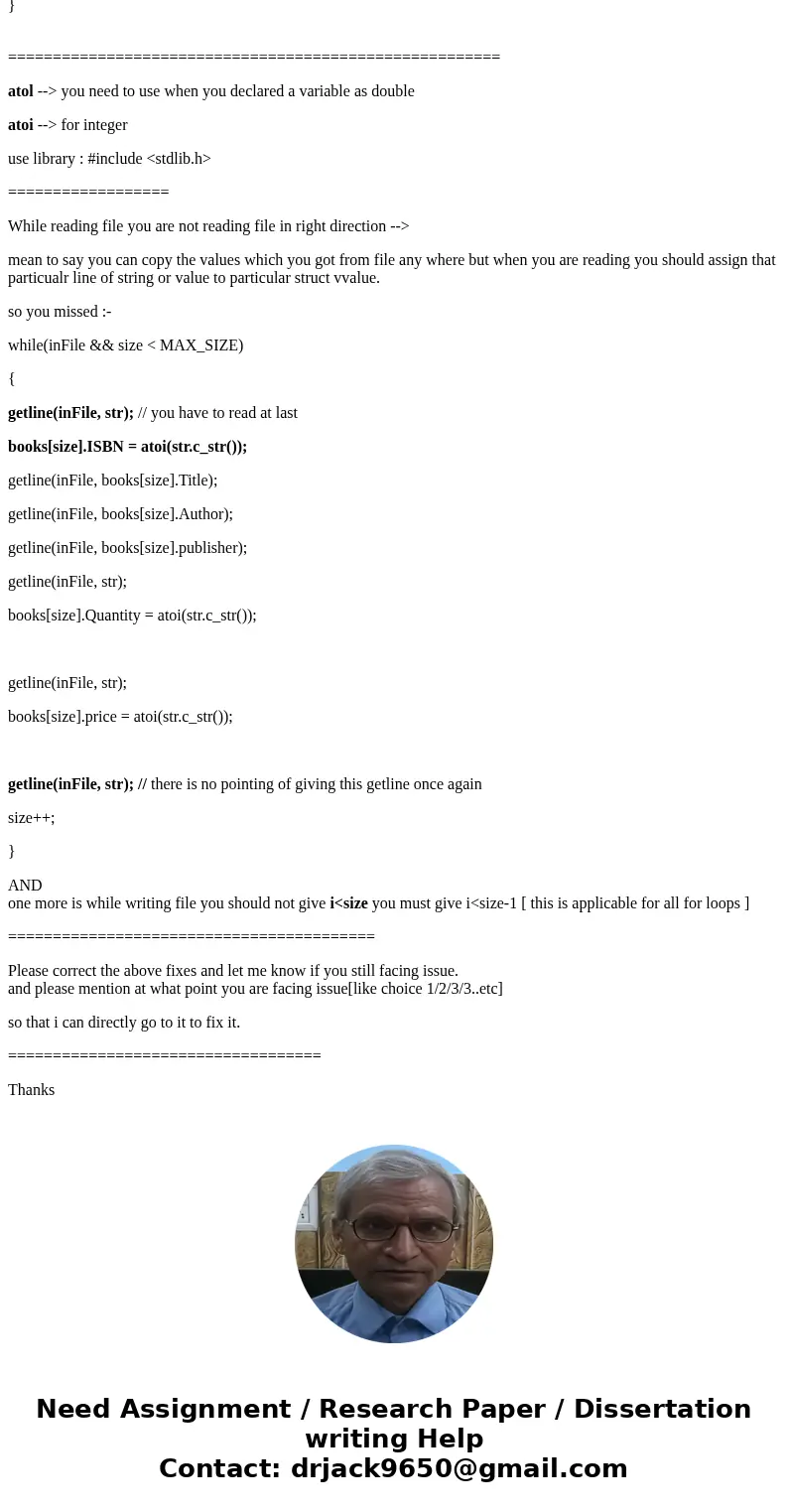 find errors of my program and fix it please. need to read file from pc create a inventory.txt and put those in it: My First Book Mark Lusk Pearson Publishing 40 find errors of my program and fix it please. need to read file from pc create a inventory.txt and put those in it: My First Book Mark Lusk Pearson Publishing 40