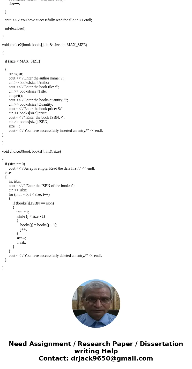 find errors of my program and fix it please. need to read file from pc create a inventory.txt and put those in it: My First Book Mark Lusk Pearson Publishing 40 find errors of my program and fix it please. need to read file from pc create a inventory.txt and put those in it: My First Book Mark Lusk Pearson Publishing 40