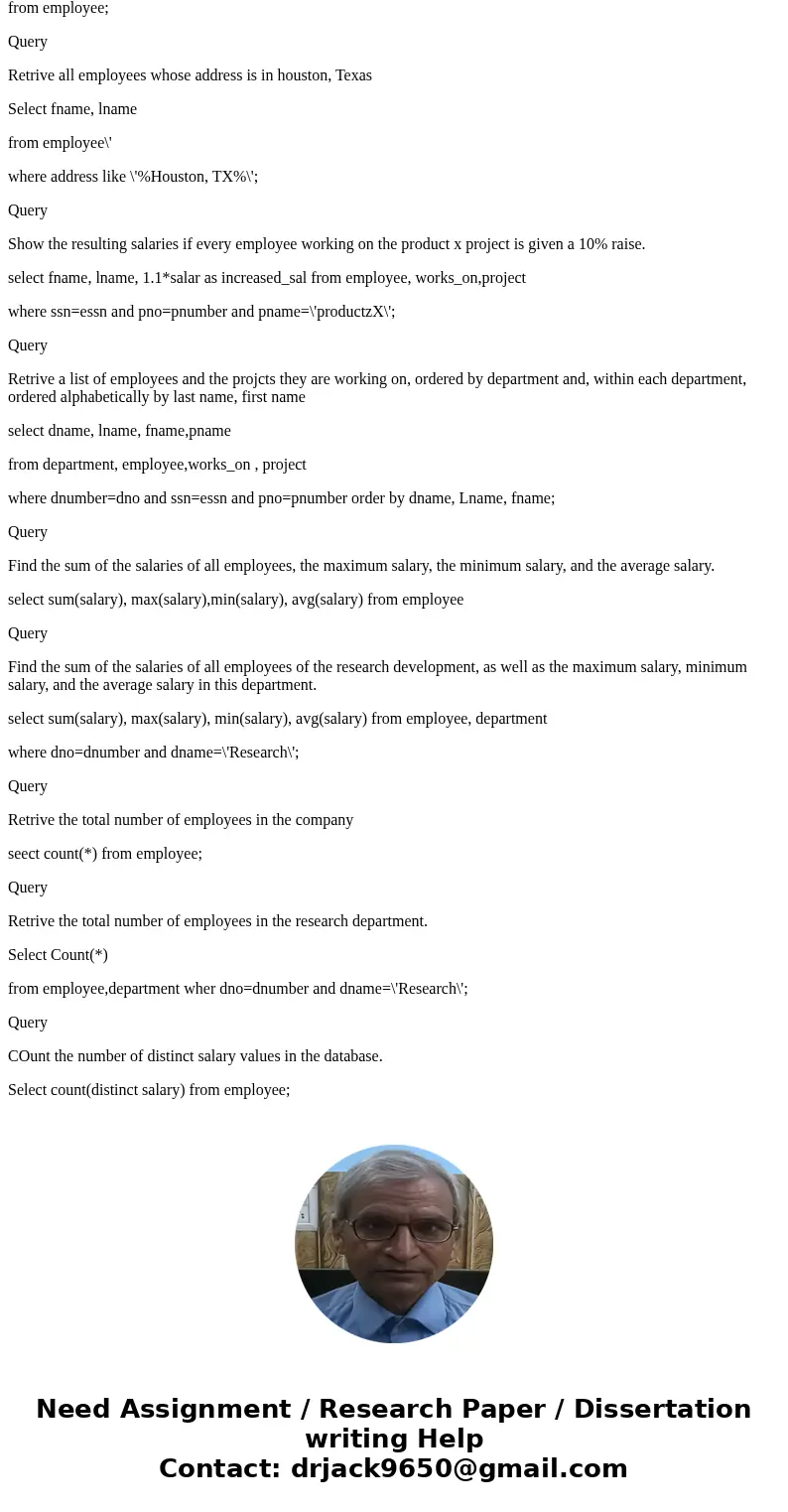 For the following query, draw the initial query tree and show how the query tree is optimized (one rule at a time). List the firstname and lastname of employees For the following query, draw the initial query tree and show how the query tree is optimized (one rule at a time). List the firstname and lastname of employees