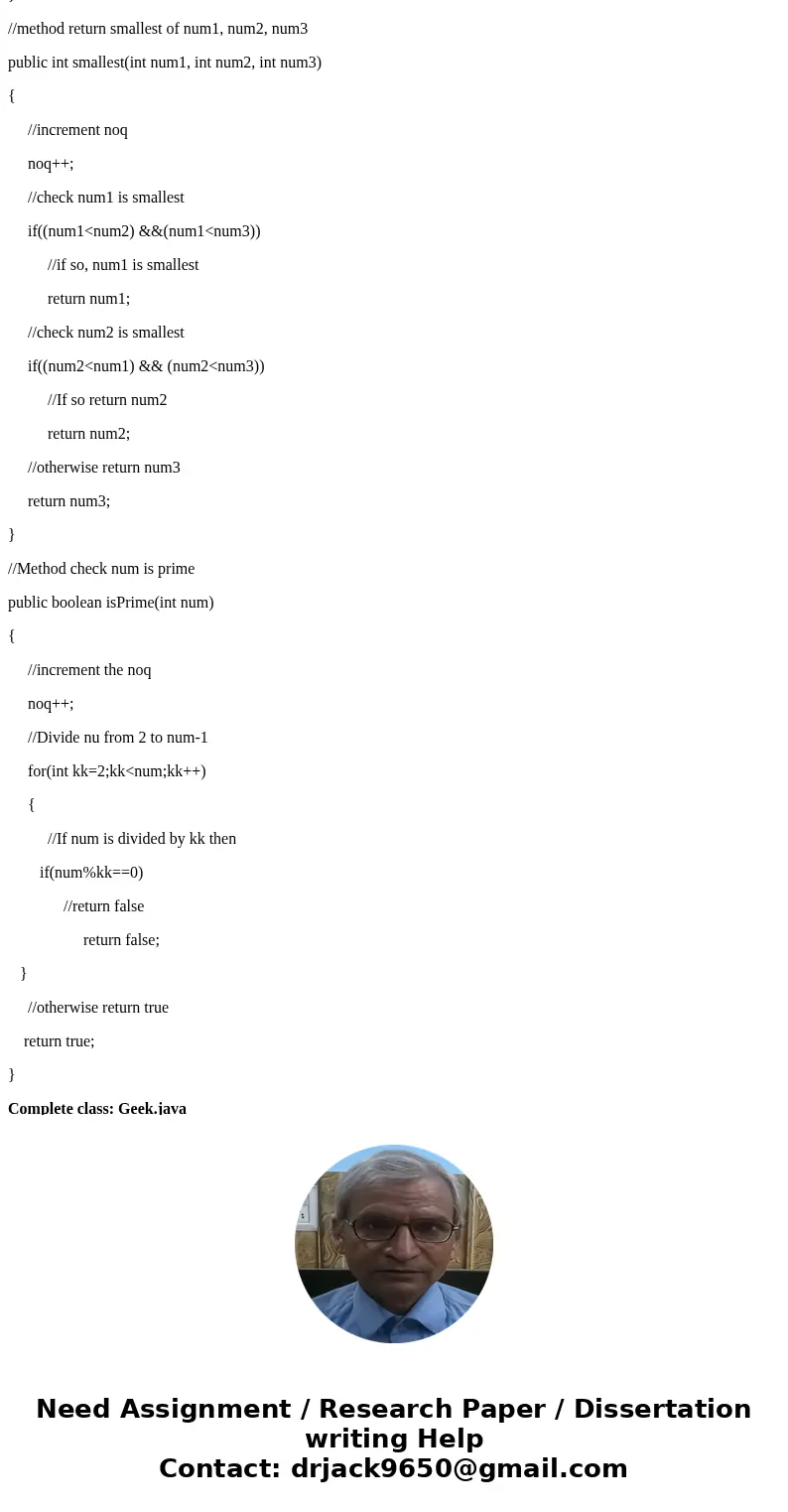 Here is the file :- In Java, Write a class definition (not a program, there is no main method) named Geek (saved in a file Geek.java) that models a person who i Here is the file :- In Java, Write a class definition (not a program, there is no main method) named Geek (saved in a file Geek.java) that models a person who i