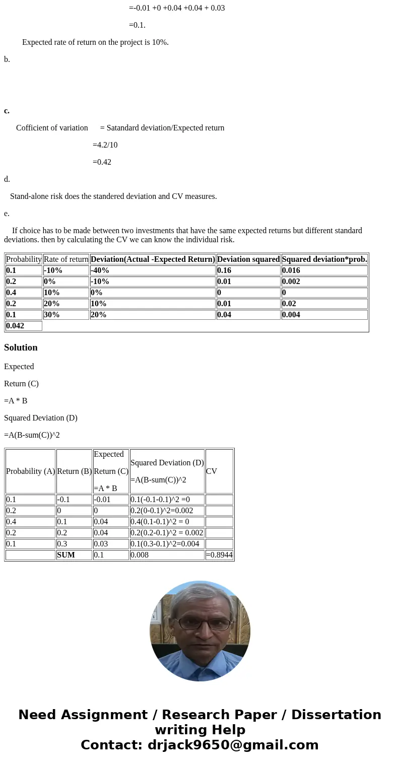 I do not understand how the the tutor came to the answer without seeing the calculation for the standard deviation/ deviation squared and in the bolded columes  I do not understand how the the tutor came to the answer without seeing the calculation for the standard deviation/ deviation squared and in the bolded columes