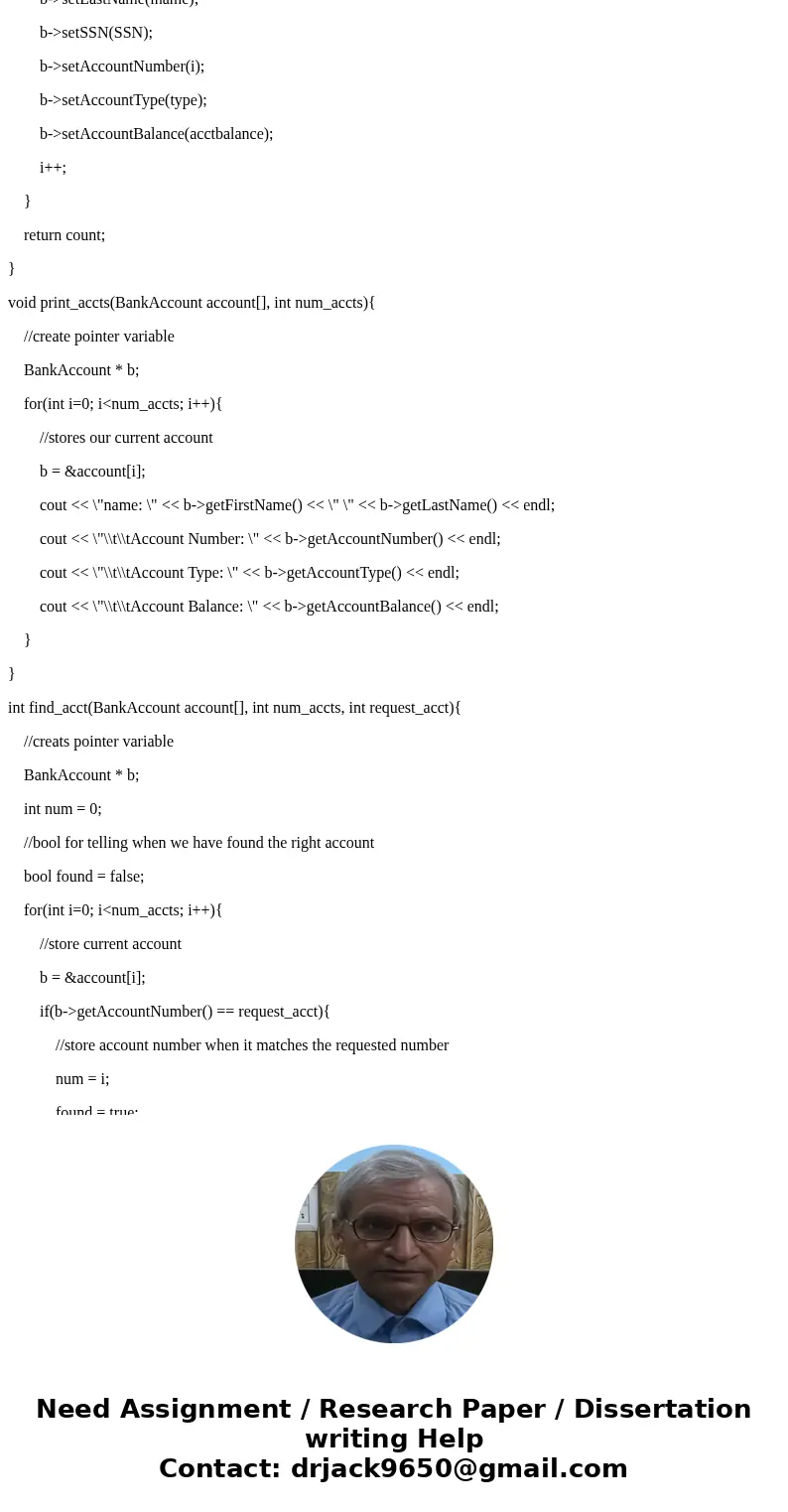 I need help with this. My first code kind of works, but it isn\'t showing the balance after each transaction. Develop a banking program using an Account class.  I need help with this. My first code kind of works, but it isn\'t showing the balance after each transaction. Develop a banking program using an Account class.
