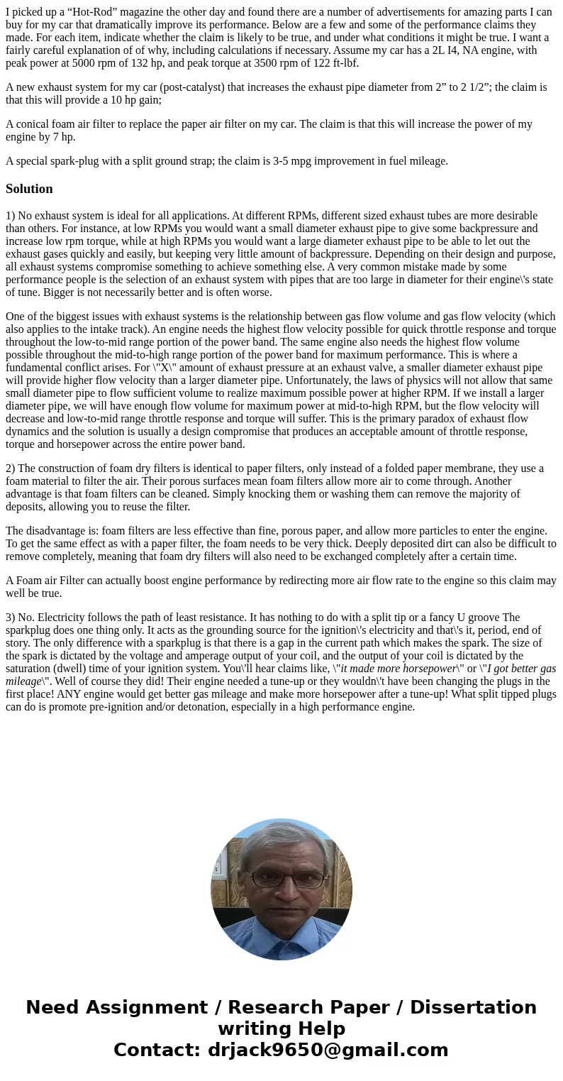 I picked up a “Hot-Rod” magazine the other day and found there are a number of advertisements for amazing parts I can buy for my car that dramatically improve i I picked up a “Hot-Rod” magazine the other day and found there are a number of advertisements for amazing parts I can buy for my car that dramatically improve i