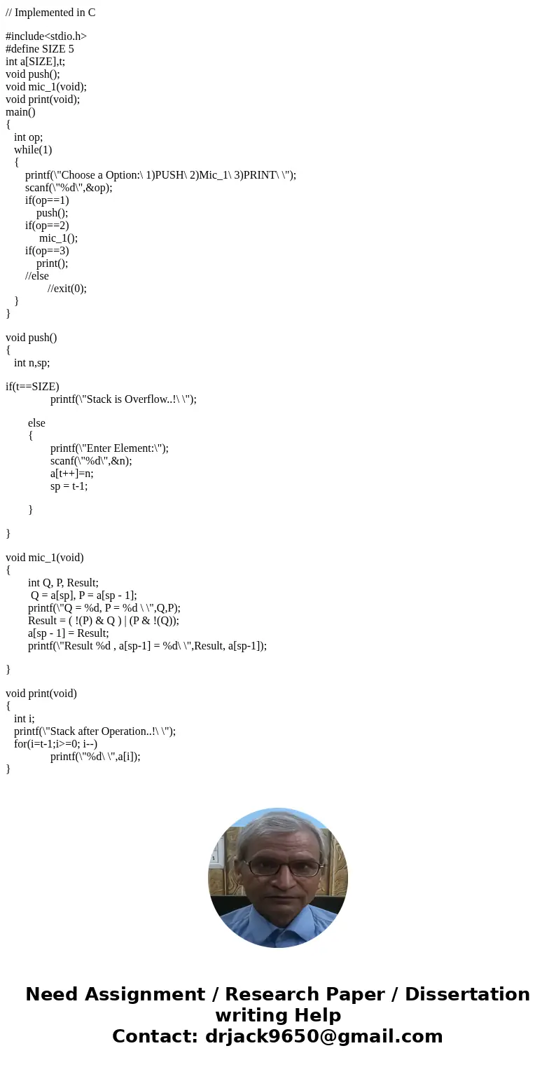 Implement bitwise exclusive OR as a series of Mic-1 instructions for the Java Virtual Machine. The algorithm is: Pop two words (top two values) from the stack a Implement bitwise exclusive OR as a series of Mic-1 instructions for the Java Virtual Machine. The algorithm is: Pop two words (top two values) from the stack a