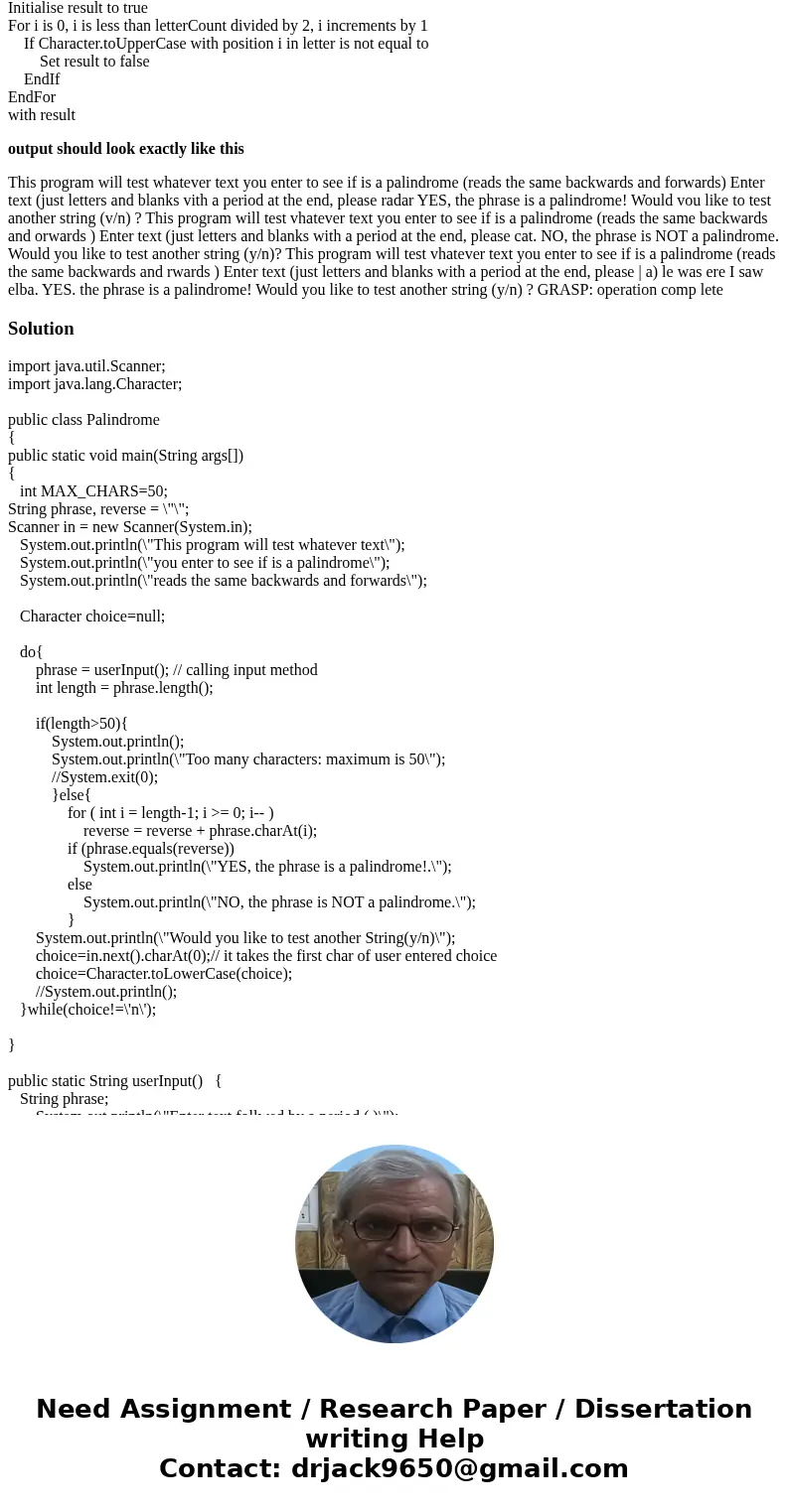 Java A palindrome is a word or phrase that reads the same forward and backward, ignoring blanks and considering uppercase and lowercase versions of the same let Java A palindrome is a word or phrase that reads the same forward and backward, ignoring blanks and considering uppercase and lowercase versions of the same let
