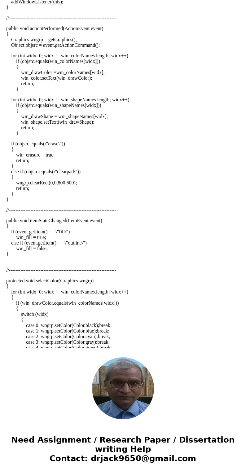Java: Create a Drawing tool using Java Frams (Jframs) 1. The window will have three choices (buttons) at the top which allow: a) Three levels of line width b) T Java: Create a Drawing tool using Java Frams (Jframs) 1. The window will have three choices (buttons) at the top which allow: a) Three levels of line width b) T