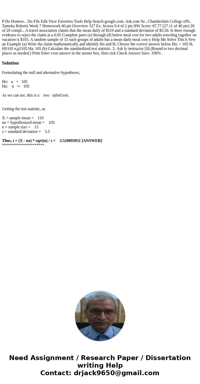  P Do Homew... Do File Edit View Favorites Tools Help Search google.com. Ask.com Se.. Chamberlain College ofN.. Tameka Roberts Week 7 Homework 40 pts Overview 3