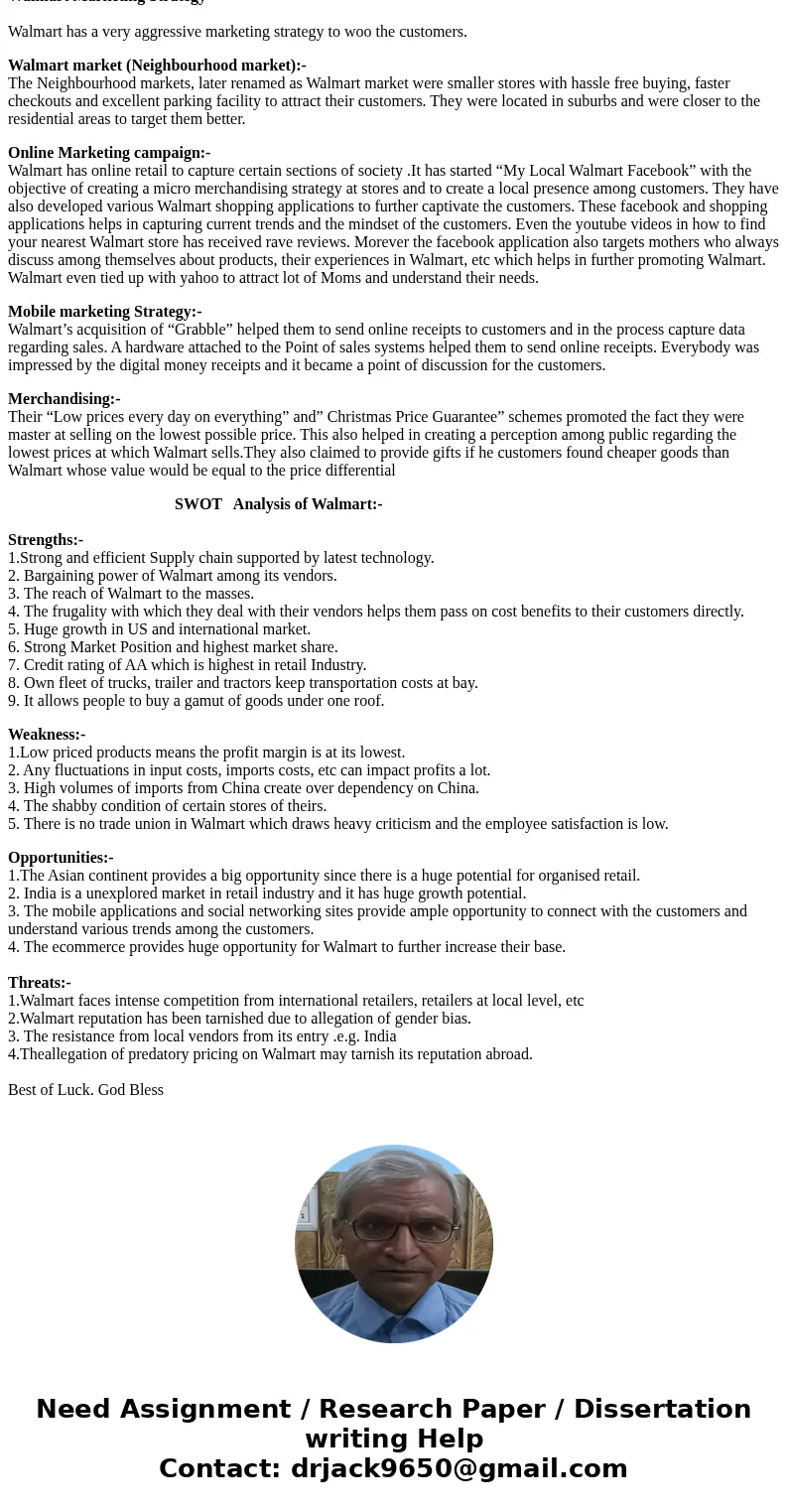 Provide a case analysis on Walmart. If possible please provide 10-12 powerpoint slides on the analysisSolutionWalmart is the largest retailer in the world in te Provide a case analysis on Walmart. If possible please provide 10-12 powerpoint slides on the analysisSolutionWalmart is the largest retailer in the world in te