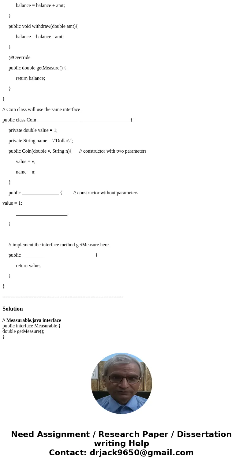 public class chapt9Tester { // the tester is complete, just run it after you finish the rest of the code public static void main(String[] args) { // create two 