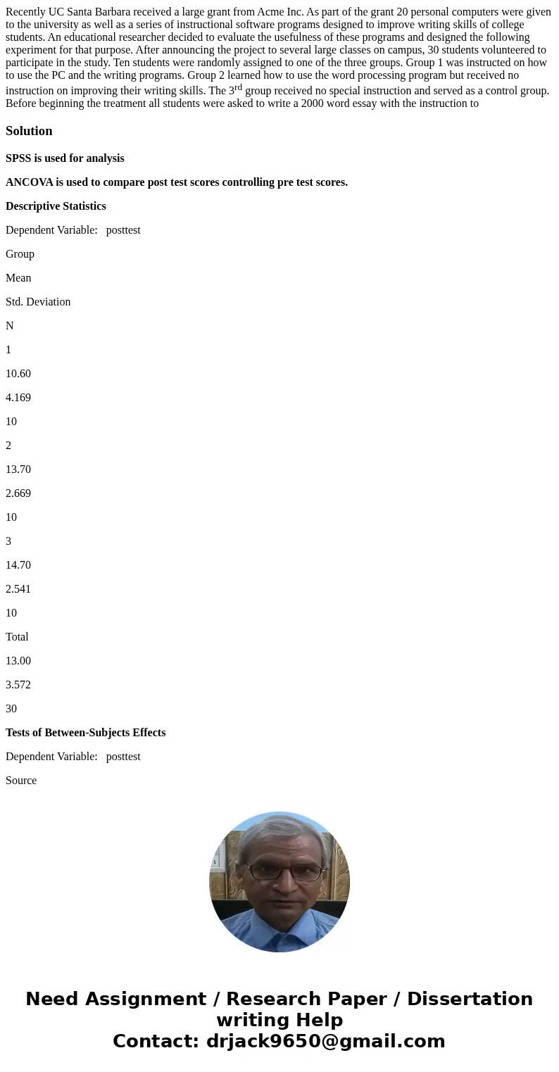 Recently UC Santa Barbara received a large grant from Acme Inc. As part of the grant 20 personal computers were given to the university as well as a series of i