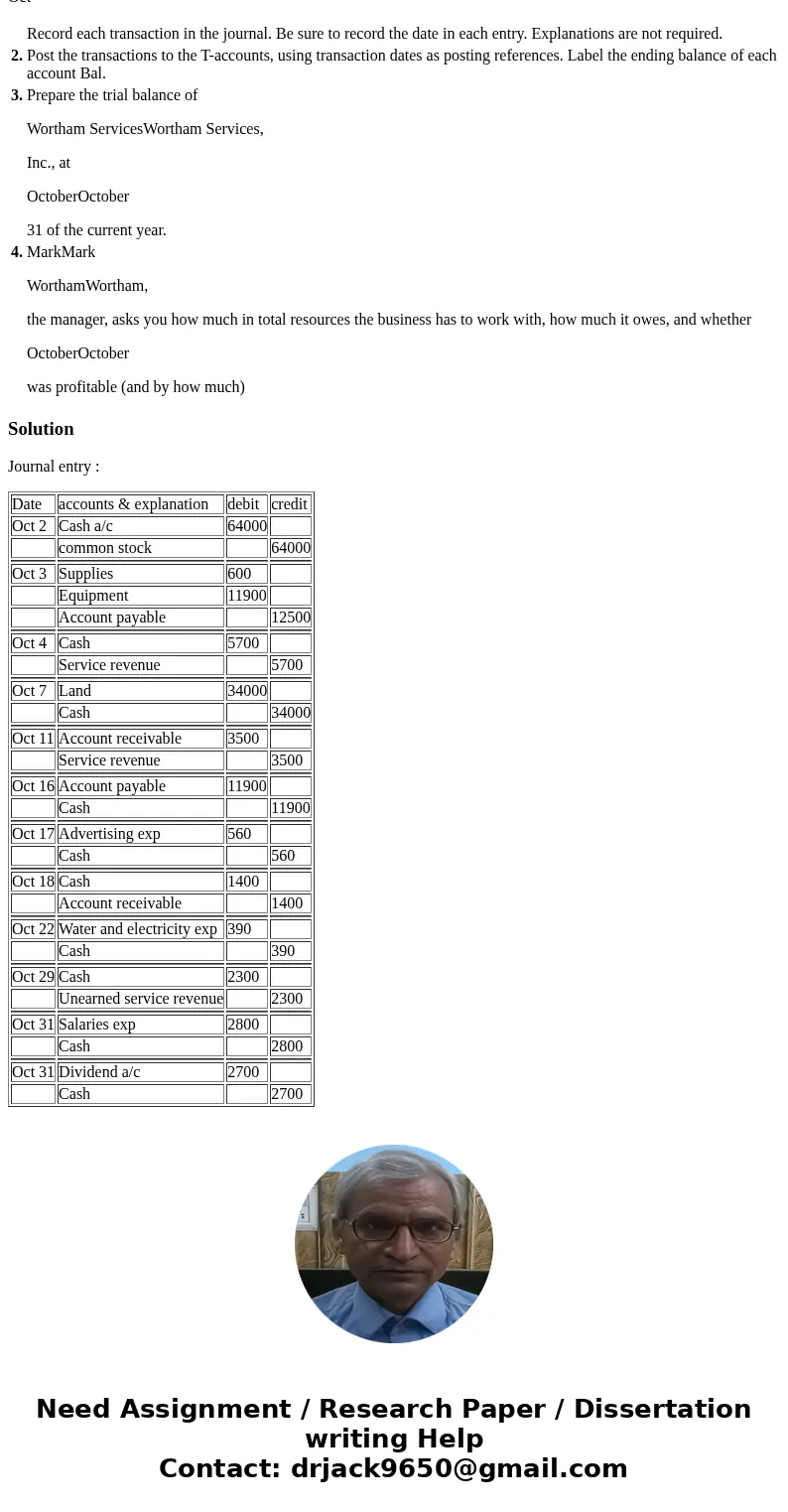 Record each transaction in the journal. Be sure to record the date in each entry. Explanations are not required. 2. Post the transactions to the T-accounts, usi Record each transaction in the journal. Be sure to record the date in each entry. Explanations are not required. 2. Post the transactions to the T-accounts, usi