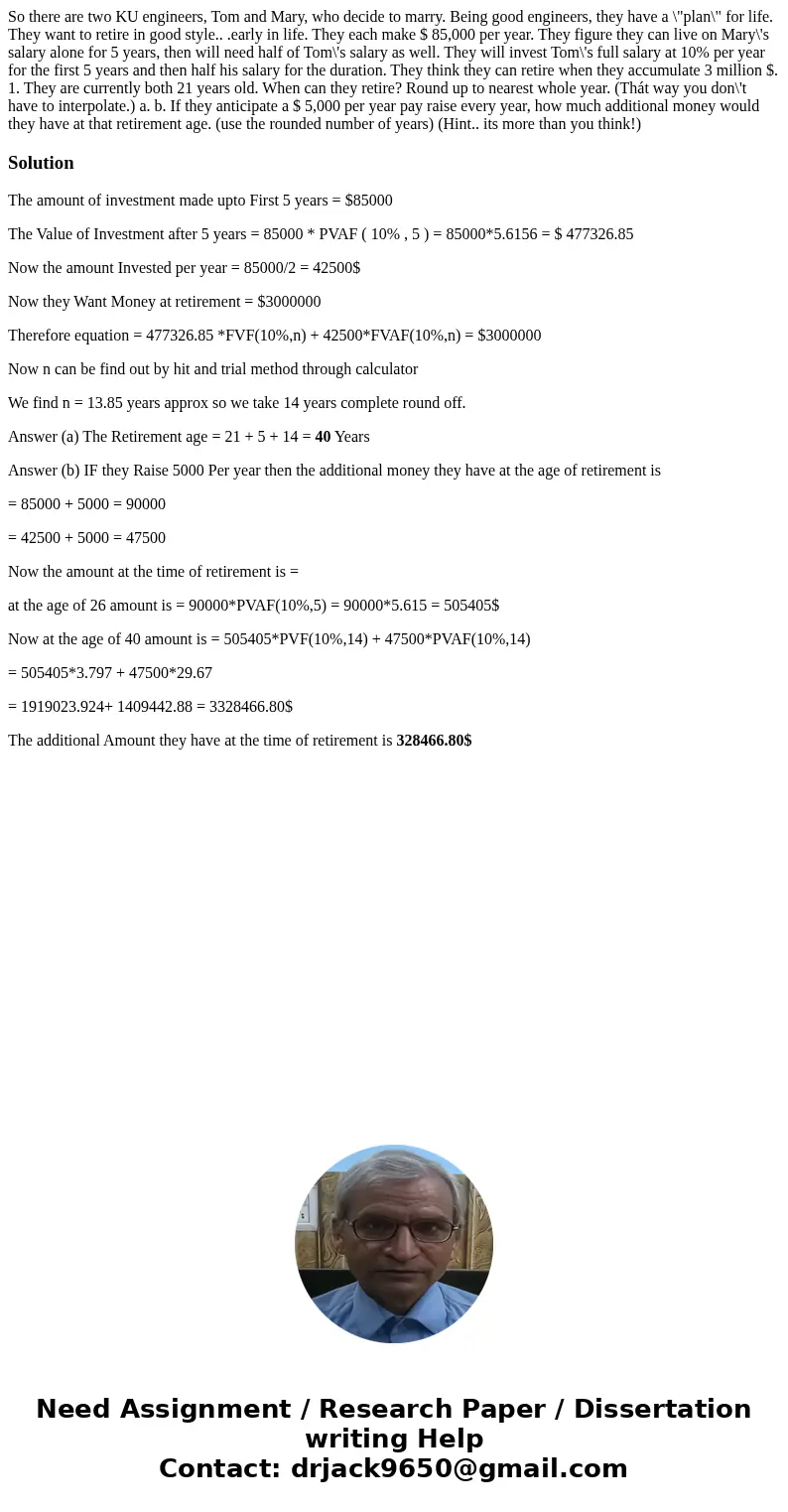 So there are two KU engineers, Tom and Mary, who decide to marry. Being good engineers, they have a \  So there are two KU engineers, Tom and Mary, who decide to marry. Being good engineers, they have a \