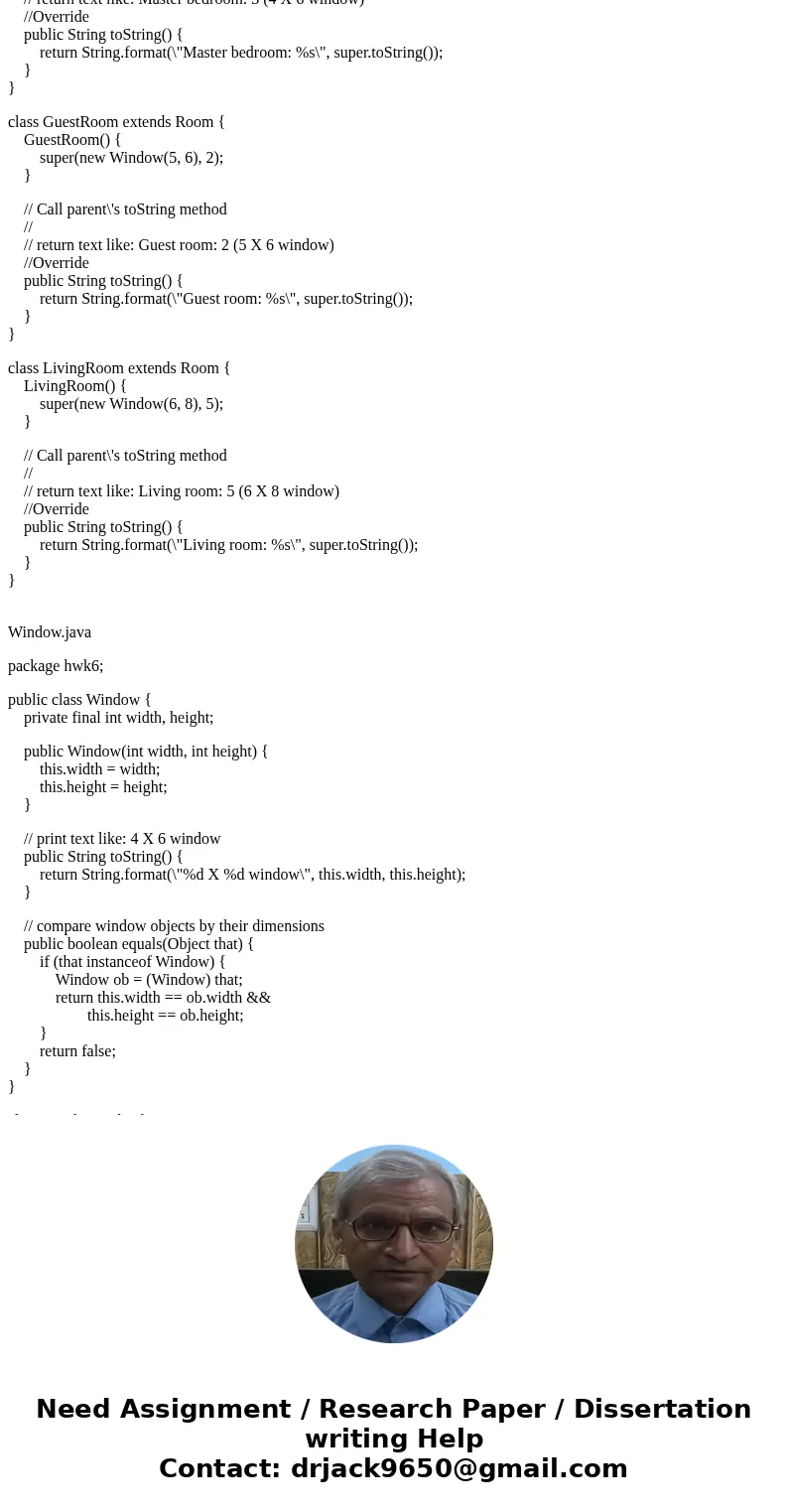 Templates Hwk6.java package hwk6; public class Hwk6 { public static void main(String[] args) { Apartment[] apartments = { new OneBedroom(20), new TwoBedroom(15)