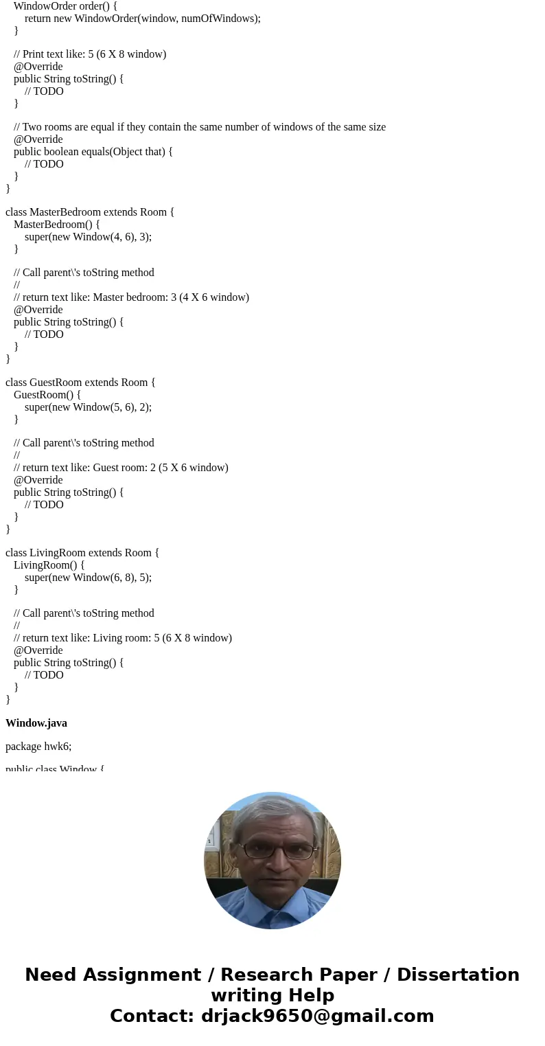 Templates Hwk6.java package hwk6; public class Hwk6 { public static void main(String[] args) { Apartment[] apartments = { new OneBedroom(20), new TwoBedroom(15)
