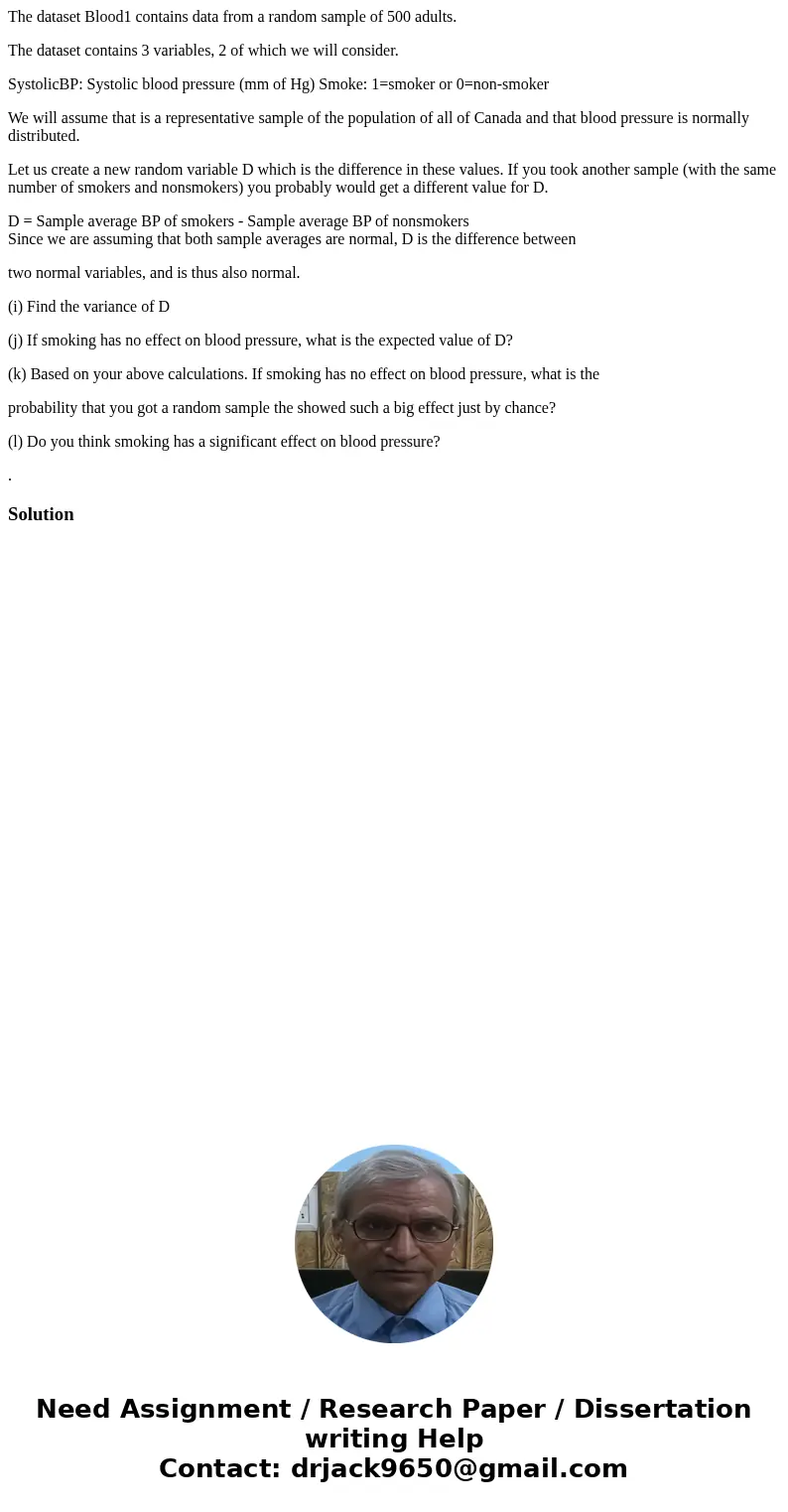 The dataset Blood1 contains data from a random sample of 500 adults. The dataset contains 3 variables, 2 of which we will consider. SystolicBP: Systolic blood p The dataset Blood1 contains data from a random sample of 500 adults. The dataset contains 3 variables, 2 of which we will consider. SystolicBP: Systolic blood p