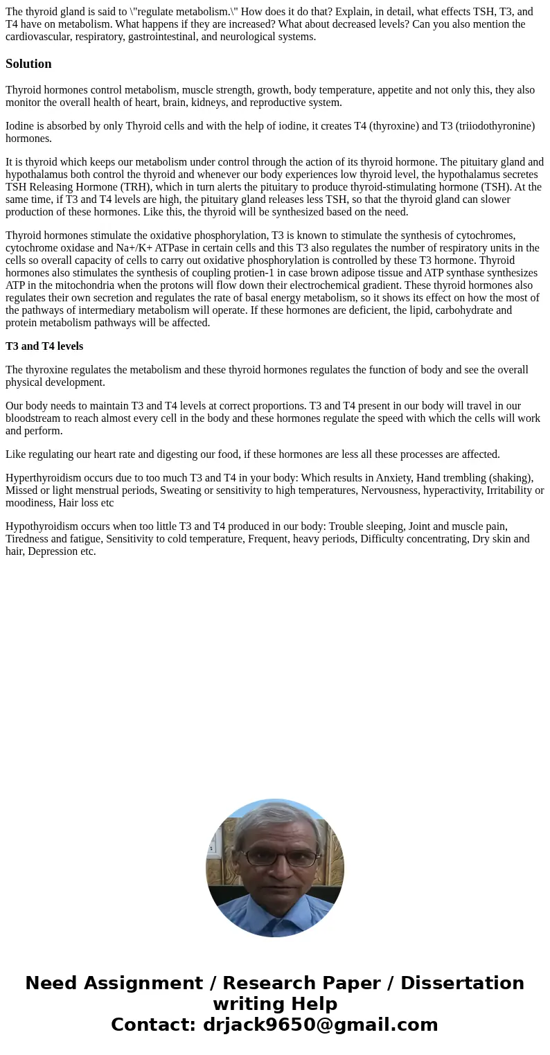 The thyroid gland is said to \ The thyroid gland is said to \