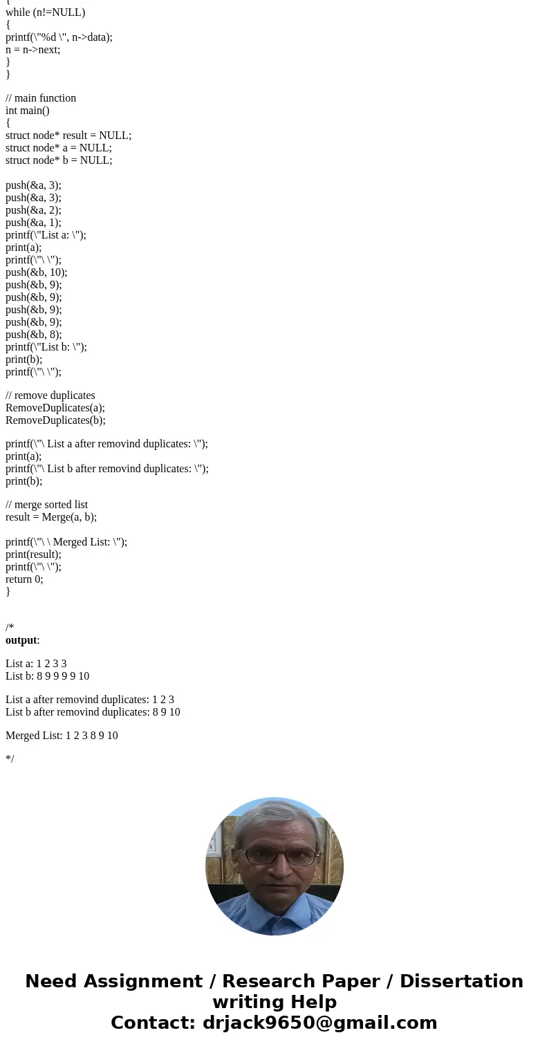 using the single linked list code written in the class or in the lab, write and test the following function: Remove Duplicates () function which takes a list s  using the single linked list code written in the class or in the lab, write and test the following function: Remove Duplicates () function which takes a list s