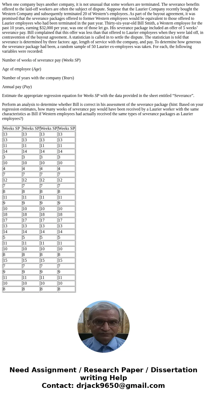When one company buys another company, it is not unusual that some workers are terminated. The severance benefits offered to the laid-off workers are often the  When one company buys another company, it is not unusual that some workers are terminated. The severance benefits offered to the laid-off workers are often the