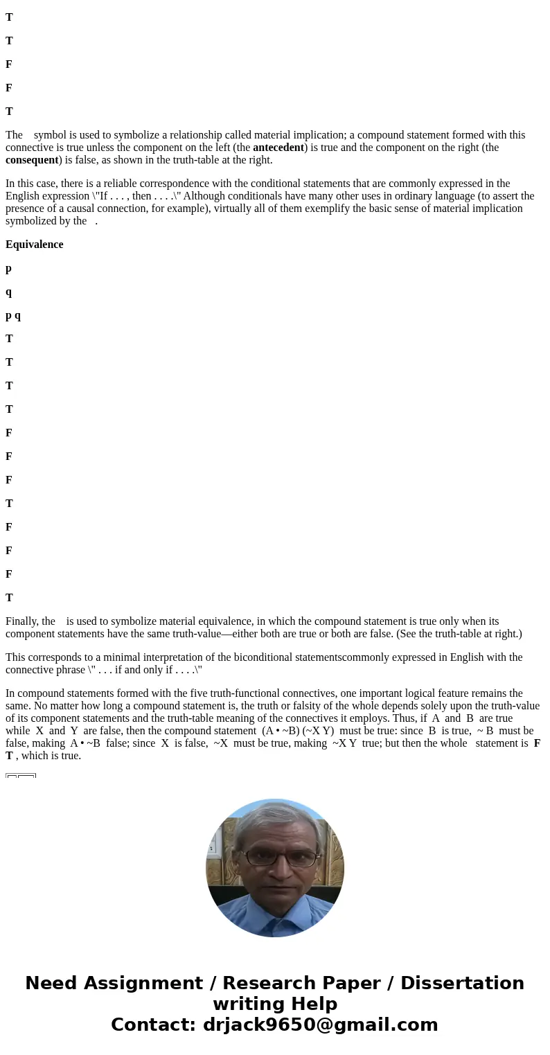 Write a symbolic argument that has at least three letter types and uses all five logical operators (~, v, *, >, and =). Then, complete a truth table to deter Write a symbolic argument that has at least three letter types and uses all five logical operators (~, v, *, >, and =). Then, complete a truth table to deter