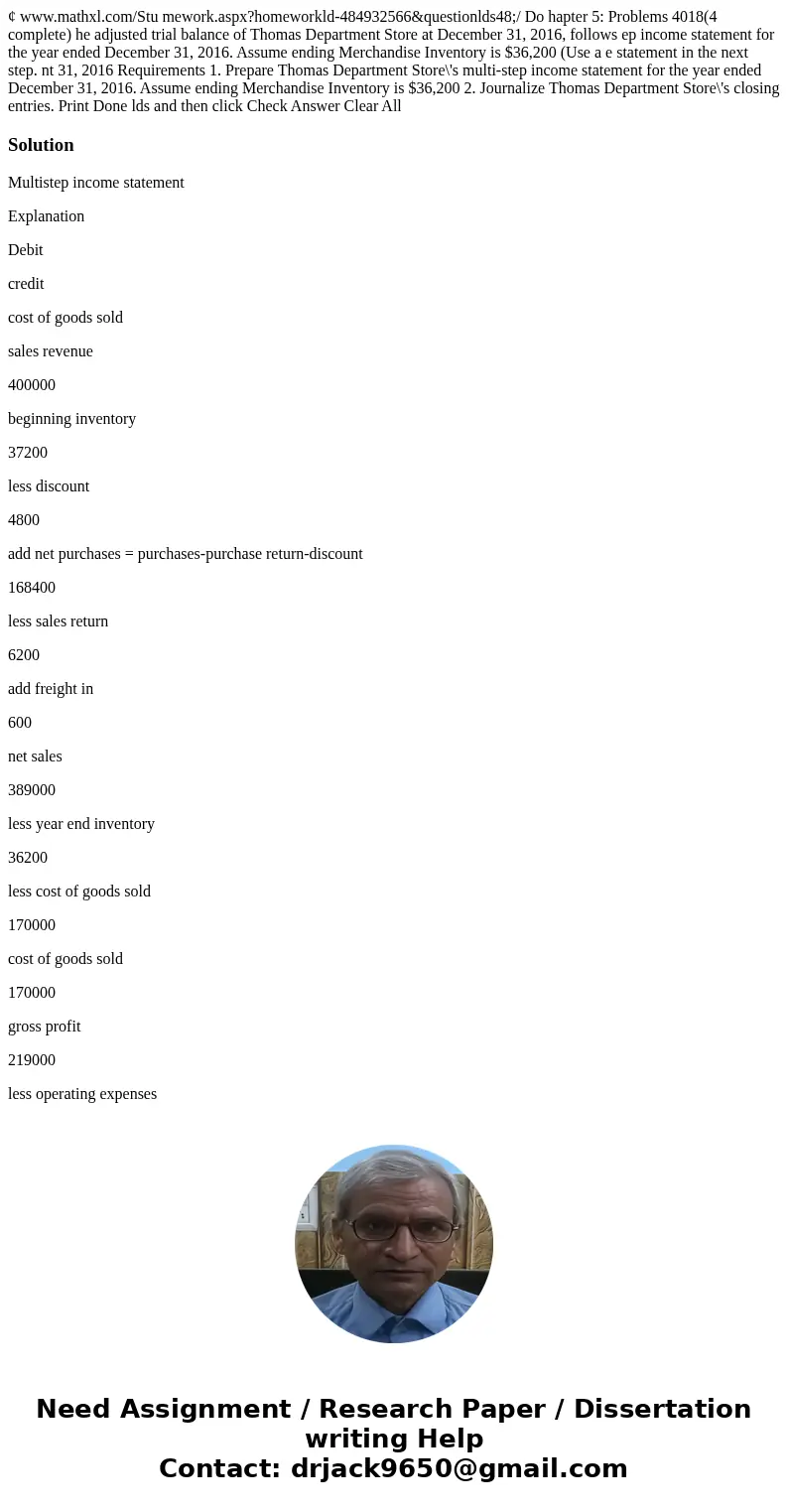 ¢ www.mathxl.com/Stu mework.aspx?homeworkld-484932566&questionlds48;/ Do hapter 5: Problems 4018(4 complete) he adjusted trial balance of Thomas Department  ¢ www.mathxl.com/Stu mework.aspx?homeworkld-484932566&questionlds48;/ Do hapter 5: Problems 4018(4 complete) he adjusted trial balance of Thomas Department