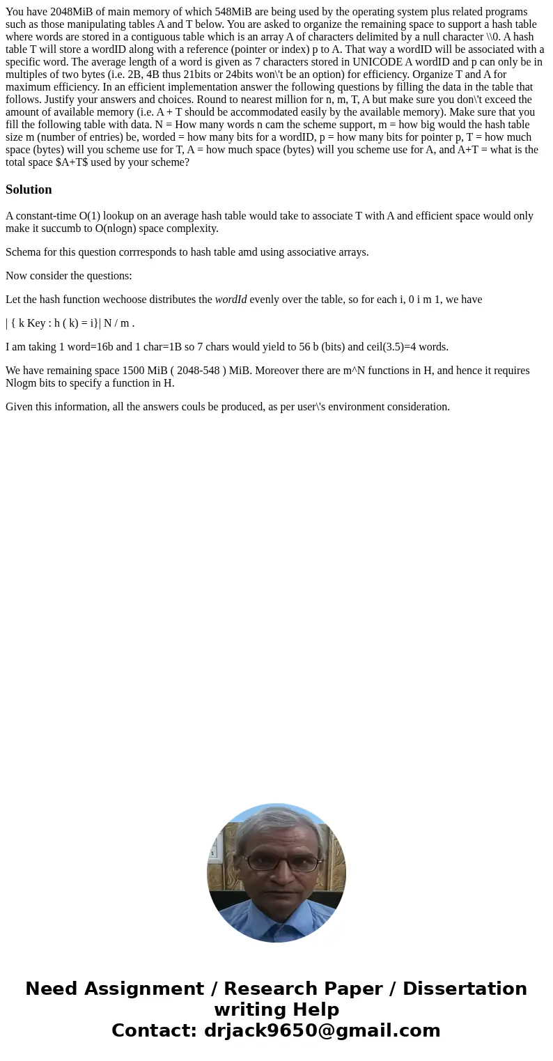  You have 2048MiB of main memory of which 548MiB are being used by the operating system plus related programs such as those manipulating tables A and T below. Y