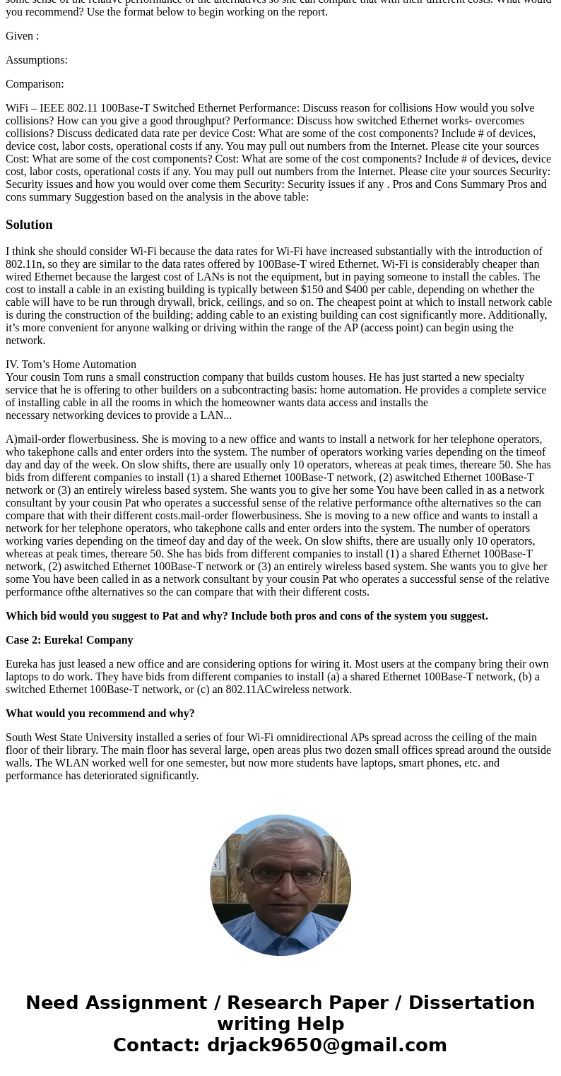 1. Pat’s Petunias : You have been called in as a network consultant by your cousin Pat, who operates a successful mail-order flower business. She is moving to a 1. Pat’s Petunias : You have been called in as a network consultant by your cousin Pat, who operates a successful mail-order flower business. She is moving to a