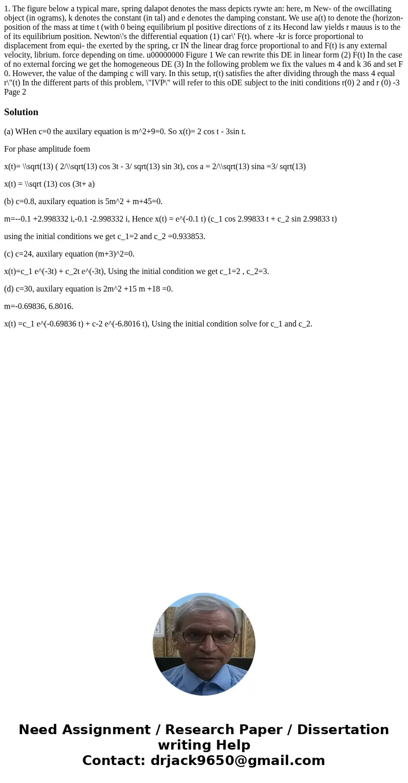1. The figure below a typical mare, spring dalapot denotes the mass depicts rywte an: here, m New- of the owcillating object (in ograms), k denotes the constan  1. The figure below a typical mare, spring dalapot denotes the mass depicts rywte an: here, m New- of the owcillating object (in ograms), k denotes the constan