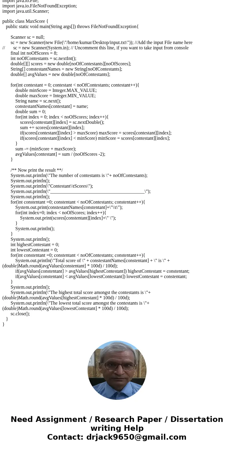  2. In a gymnastic or diving competition, each contestant\'s score is calculated by dropping the lowest and highest scores and then adding the remaining scores.