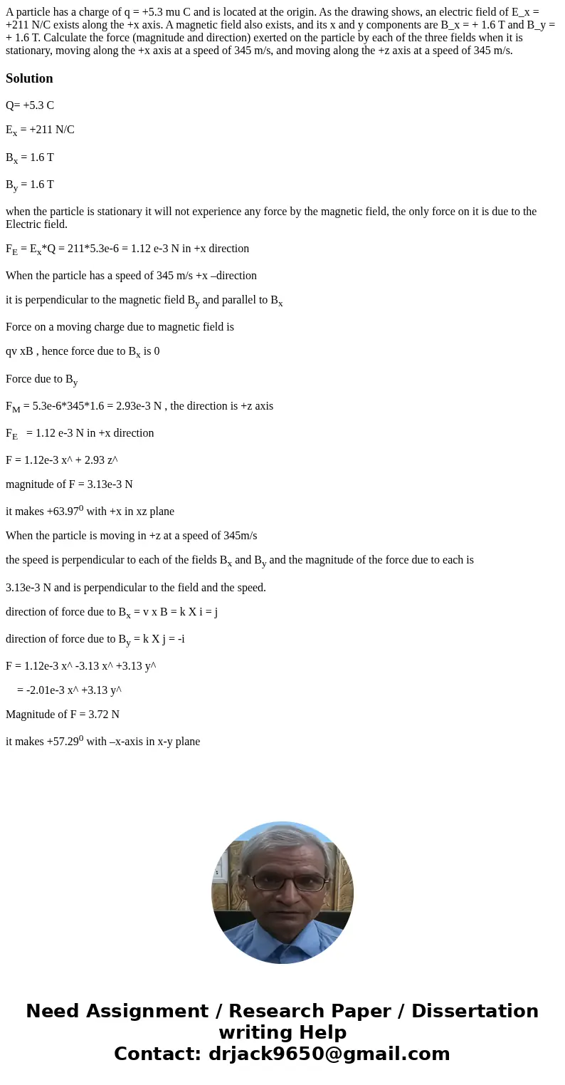 A particle has a charge of q = +5.3 mu C and is located at the origin. As the drawing shows, an electric field of E_x = +211 N/C exists along the +x axis. A ma  A particle has a charge of q = +5.3 mu C and is located at the origin. As the drawing shows, an electric field of E_x = +211 N/C exists along the +x axis. A ma