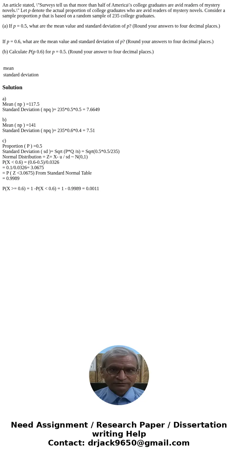 An article stated, \ An article stated, \