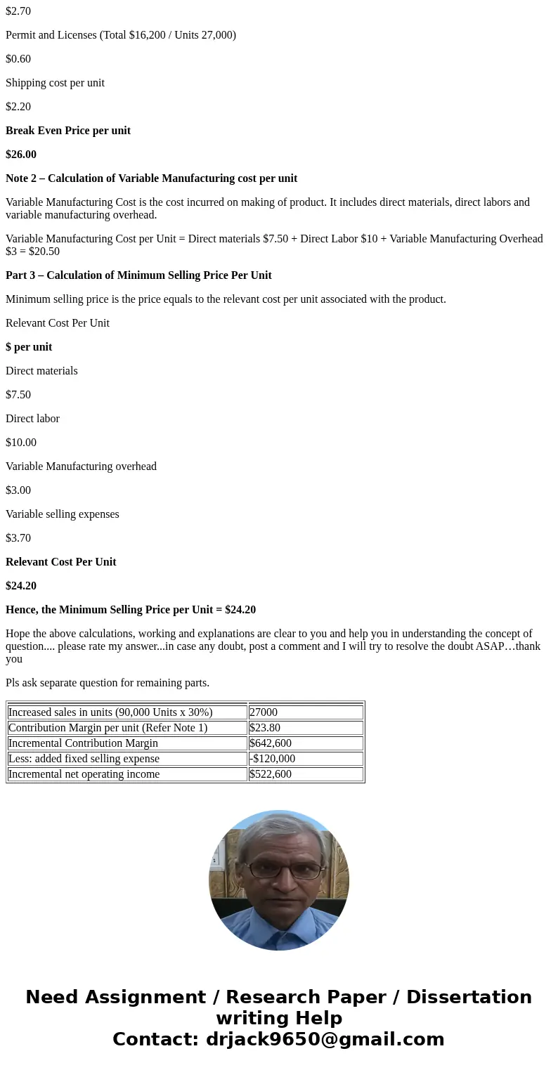 Andretti Company has a single product called a Dak. The company normally produces and sells 90,000 Daks each year at a selling price of $48 per unit. The compa  Andretti Company has a single product called a Dak. The company normally produces and sells 90,000 Daks each year at a selling price of $48 per unit. The compa