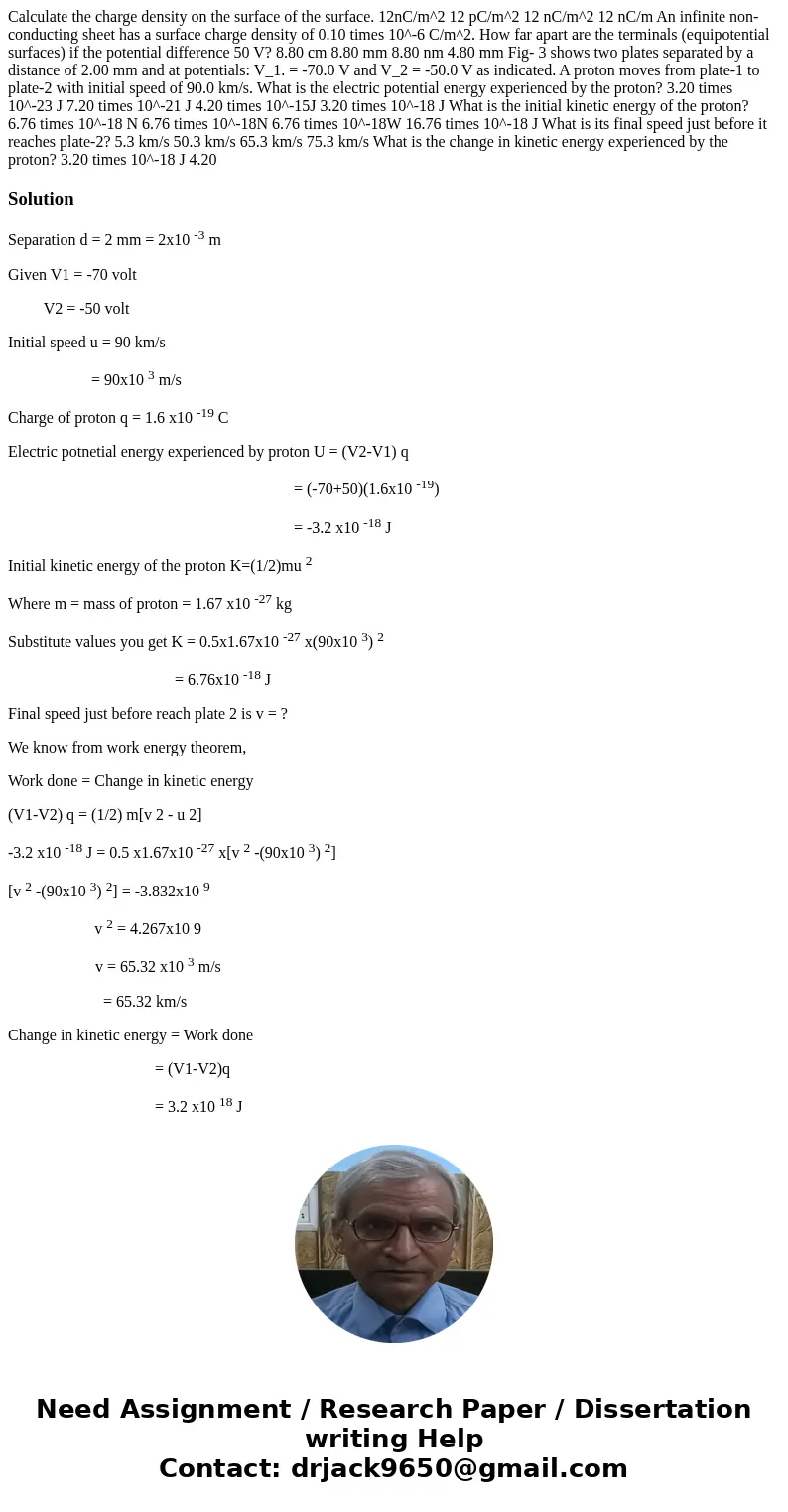  Calculate the charge density on the surface of the surface. 12nC/m^2 12 pC/m^2 12 nC/m^2 12 nC/m An infinite non-conducting sheet has a surface charge density 