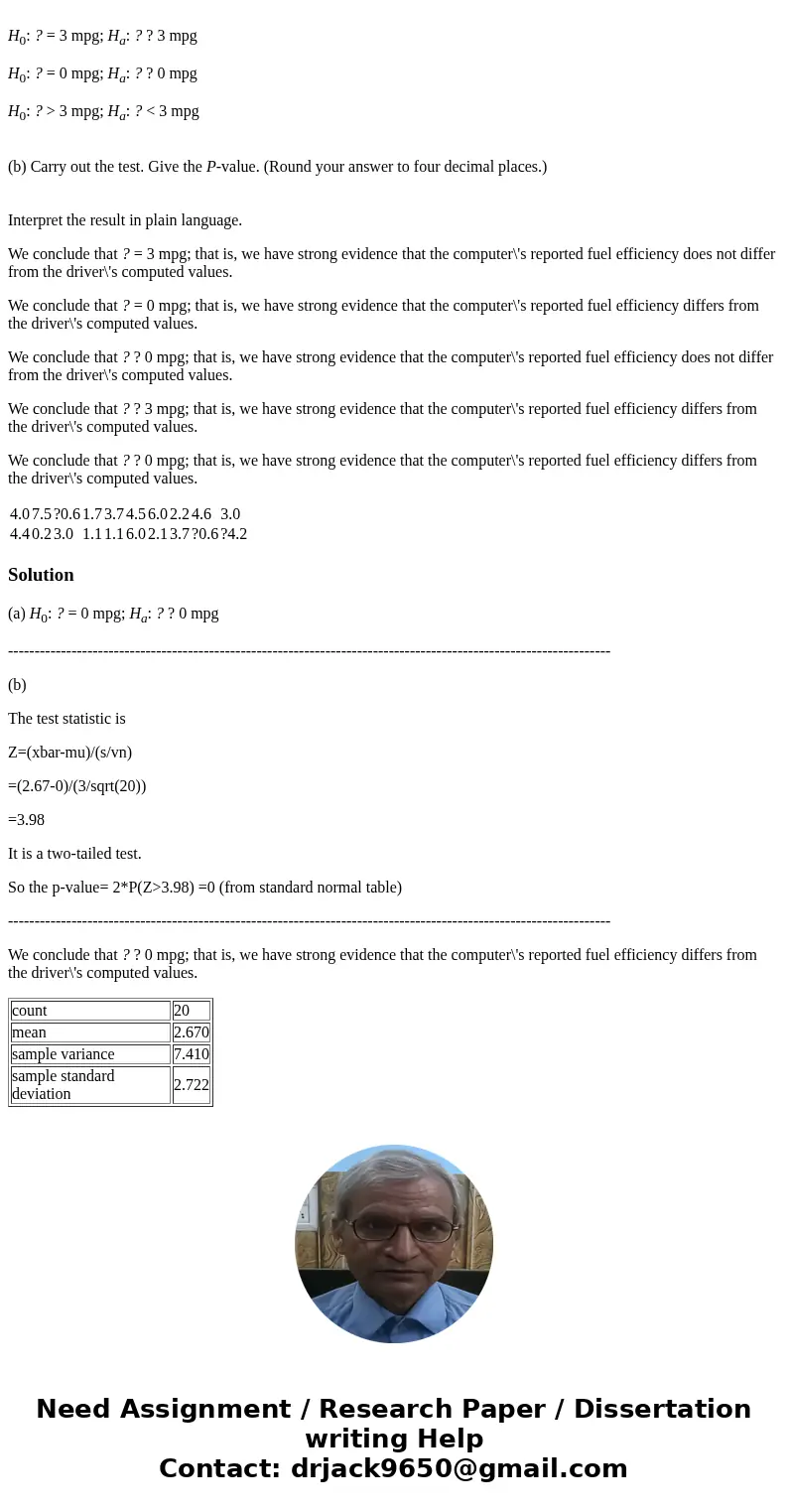 Computers in some vehicles calculate various quantities related to performance. One of these is the fuel efficiency, or gas mileage, usually expressed as miles 