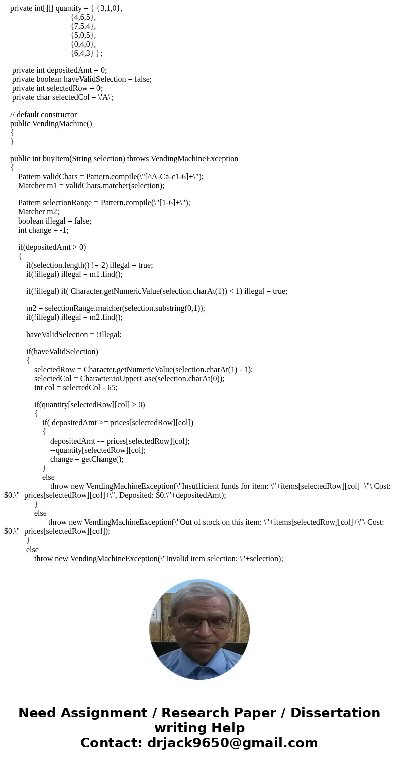 Create a VendingMachineException class defined inVendingMachineException.java. This class has a single constructor which takes a String, msg, and passes it to t Create a VendingMachineException class defined inVendingMachineException.java. This class has a single constructor which takes a String, msg, and passes it to t