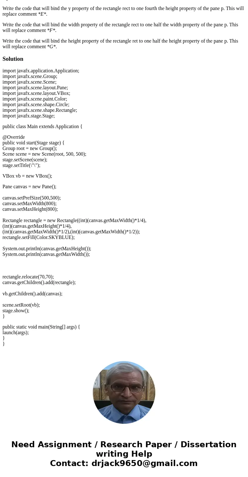Examine the incomplete application code at Rectangle Bound Code below This application should display a rectangle. As the window is resized, the rectangle shoul Examine the incomplete application code at Rectangle Bound Code below This application should display a rectangle. As the window is resized, the rectangle shoul
