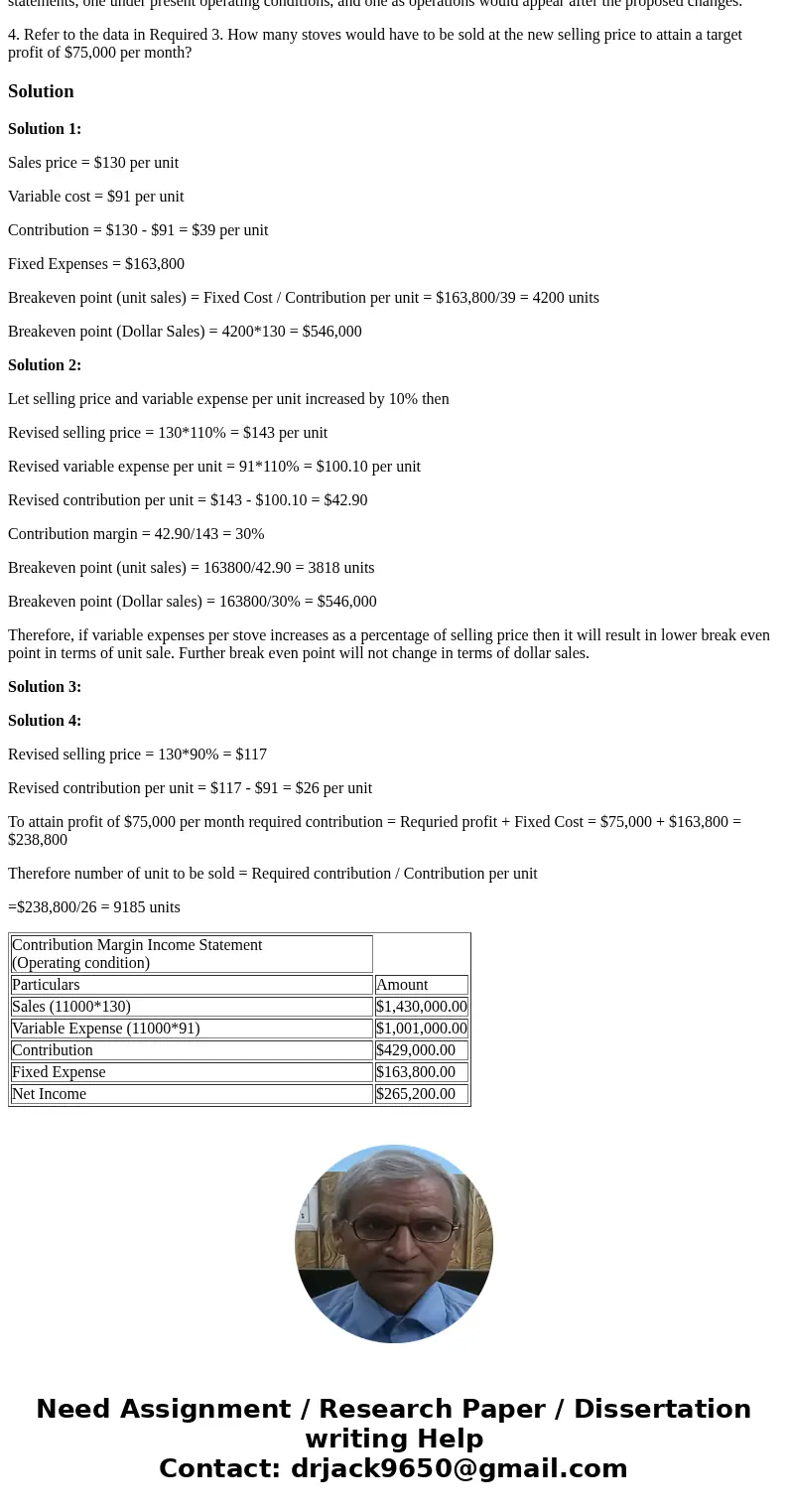 Exercise 5-17 Break-Even and Target Profit Analysis [LO5-4, LO5-5, LO5-6] Outback Outfitters sells recreational equipment. One of the company’s products, a smal