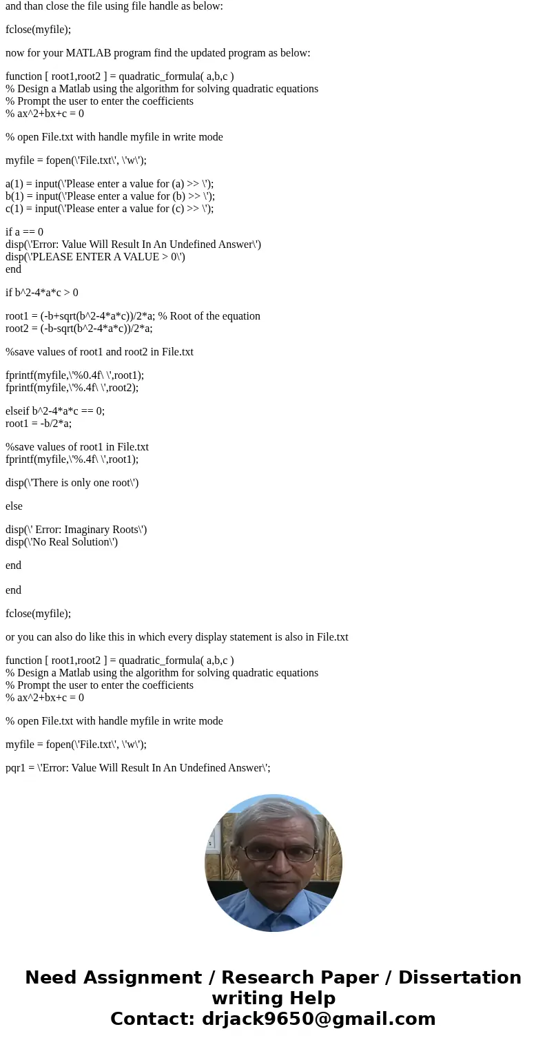 how to create a .txt file of output for a program in Matlab \ how to create a .txt file of output for a program in Matlab \
