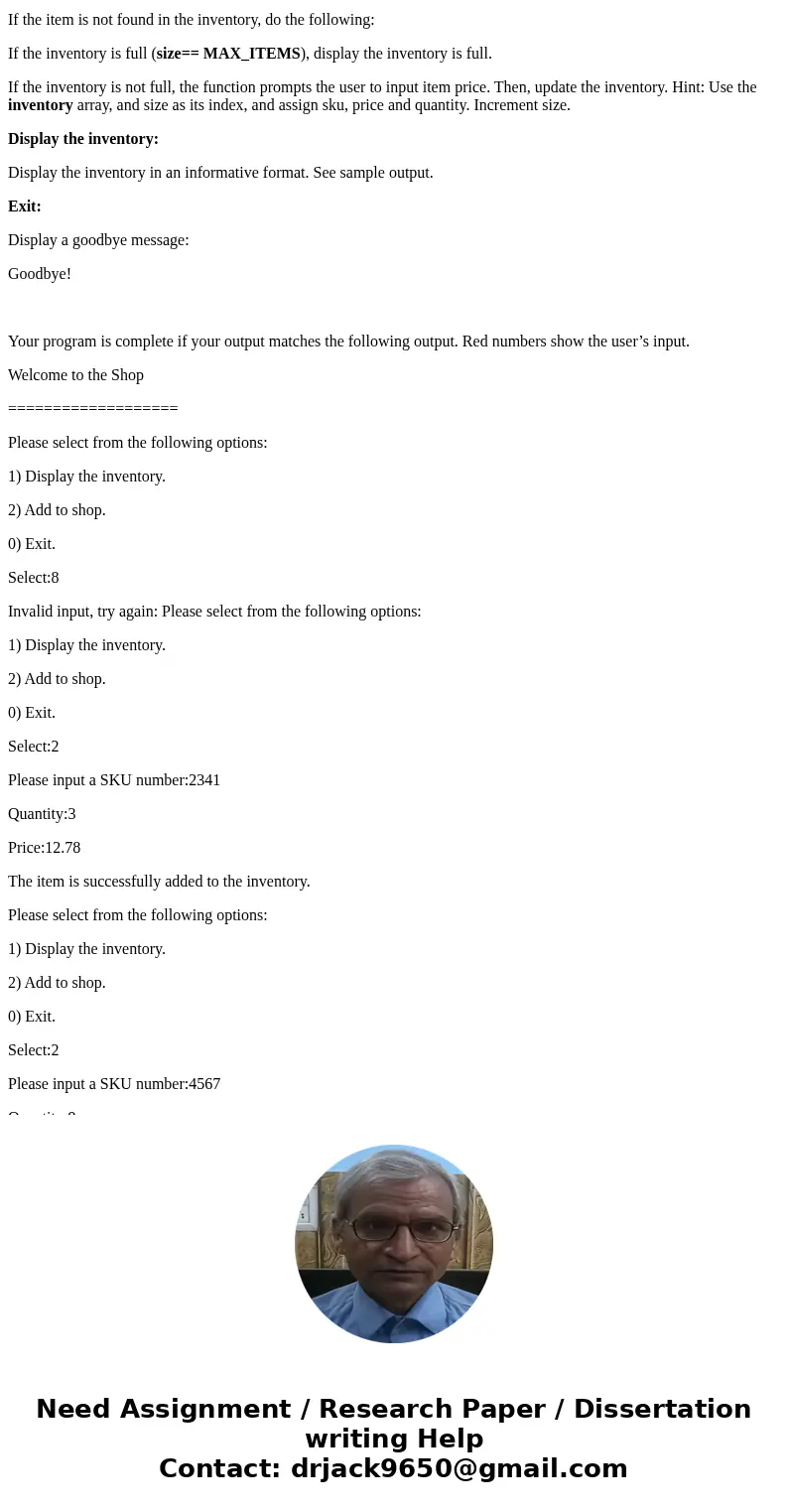 In thisworkshop, you are going to use a C structuretype to represent anItemof an inventory. Apersonis able to viewthe inventory, add an item to the inventory, a In thisworkshop, you are going to use a C structuretype to represent anItemof an inventory. Apersonis able to viewthe inventory, add an item to the inventory, a