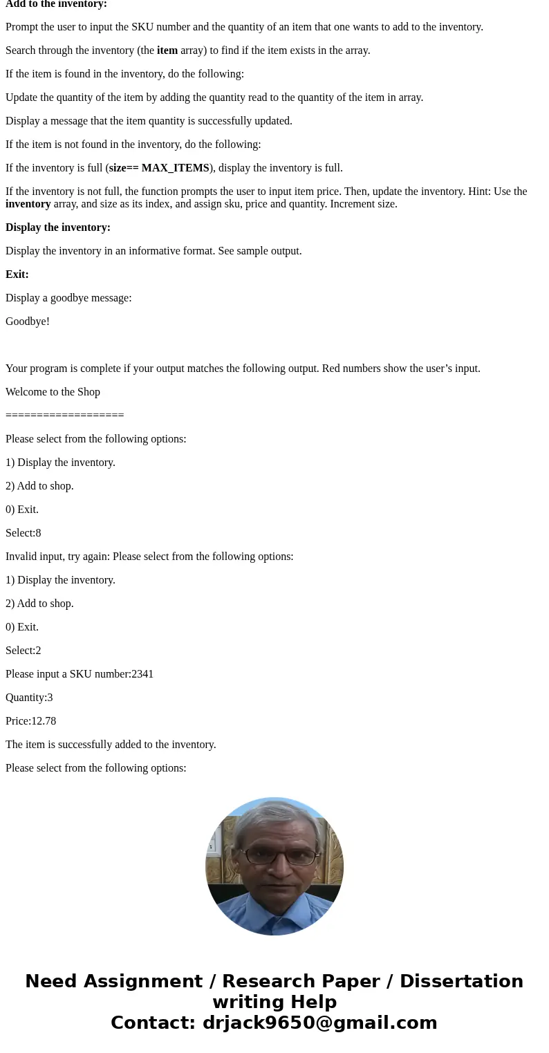 In thisworkshop, you are going to use a C structuretype to represent anItemof an inventory. Apersonis able to viewthe inventory, add an item to the inventory, a In thisworkshop, you are going to use a C structuretype to represent anItemof an inventory. Apersonis able to viewthe inventory, add an item to the inventory, a