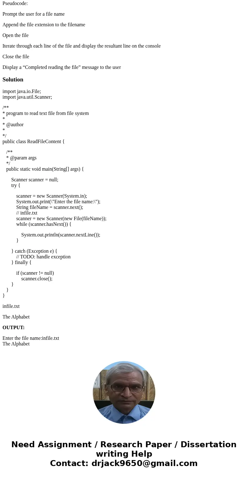 java Task #4– Now read the file that you just created This is a simple program that simply reads the disk-based file, using the Scanner Class, that you created 