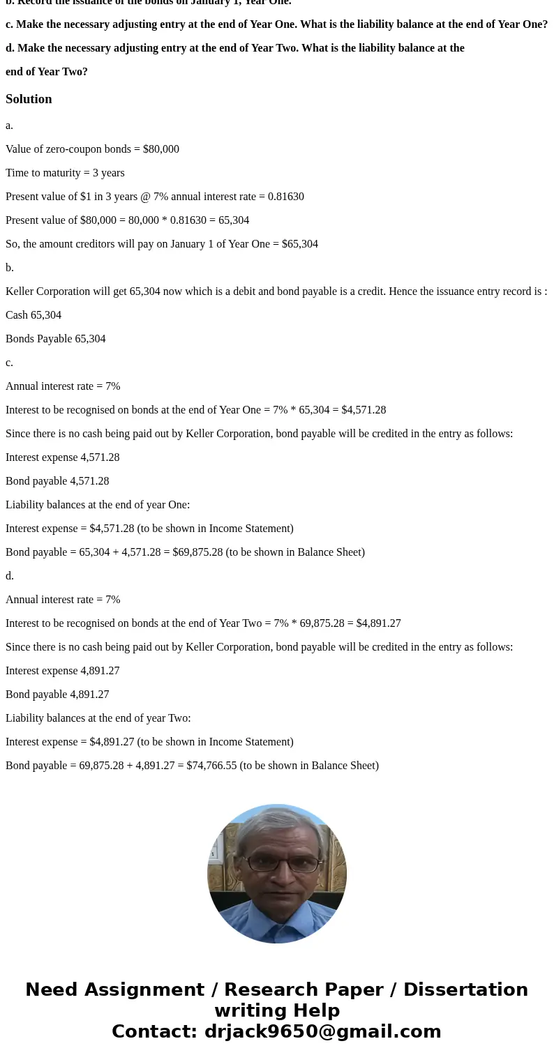. Keller Corporation offers to issue zero-coupon bonds of $80,000 on January 1, Year One. The bonds will come due on December 31, Year Three. Keller and several . Keller Corporation offers to issue zero-coupon bonds of $80,000 on January 1, Year One. The bonds will come due on December 31, Year Three. Keller and several