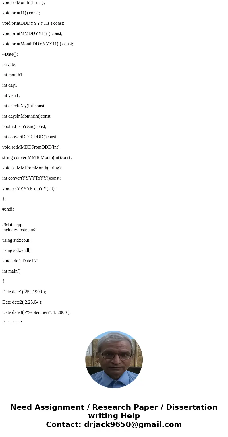  Please make a comment for all the codes Or explain this program code!! //Date.h #ifndef DateFormat #define DateFormat #include <string> using std::string