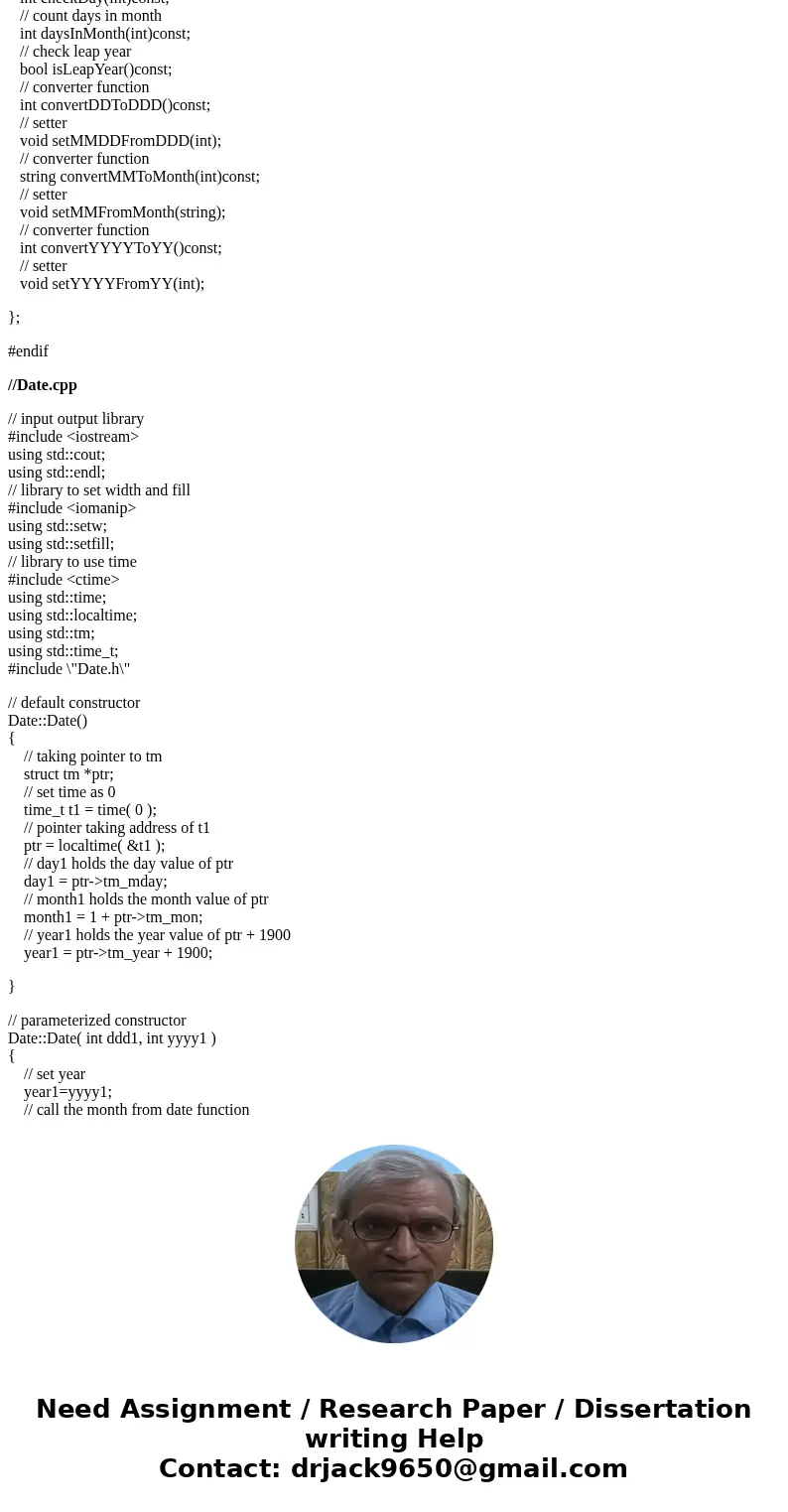  Please make a comment for all the codes Or explain this program code!! //Date.h #ifndef DateFormat #define DateFormat #include <string> using std::string
