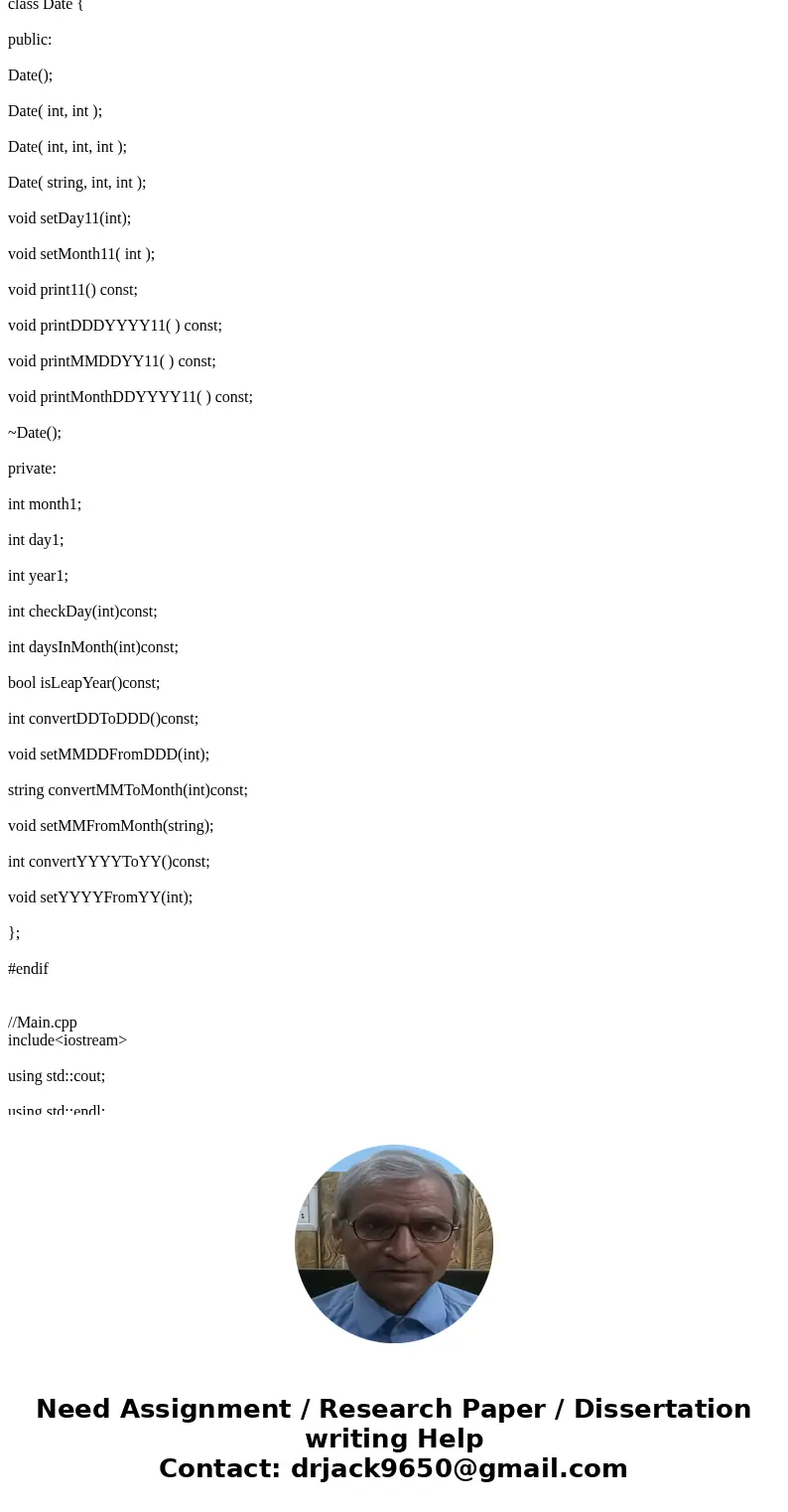  Please make a comment for all the codes Or explain this program code!! //Date.h #ifndef DateFormat #define DateFormat #include <string> using std::string