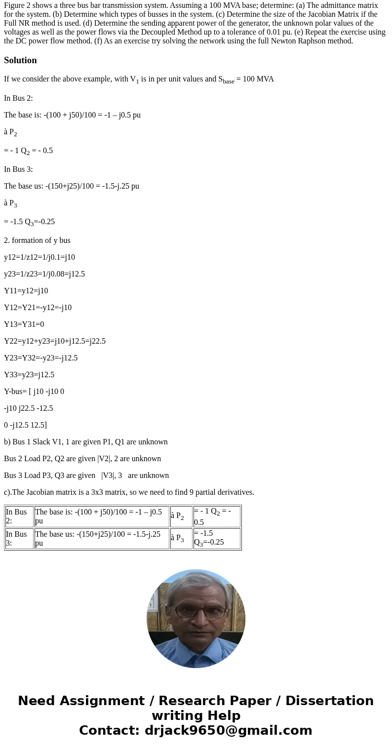Please show all working out and methods clearly and legable. Figure 2 shows a three bus bar transmission system. Assuming a 100 MVA base; determine: (a) The adm Please show all working out and methods clearly and legable. Figure 2 shows a three bus bar transmission system. Assuming a 100 MVA base; determine: (a) The adm