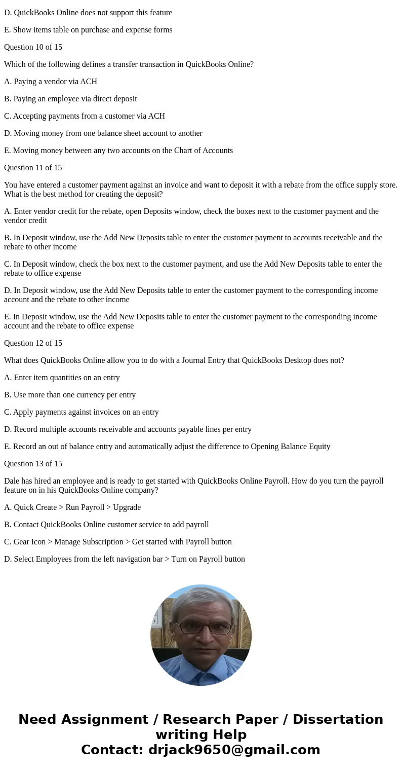 Question 1 of 15 Linsay’s Landscaping wants to make notes in QuickBooks each time she services a client to streamline the invoicing process at the end of the mo Question 1 of 15 Linsay’s Landscaping wants to make notes in QuickBooks each time she services a client to streamline the invoicing process at the end of the mo